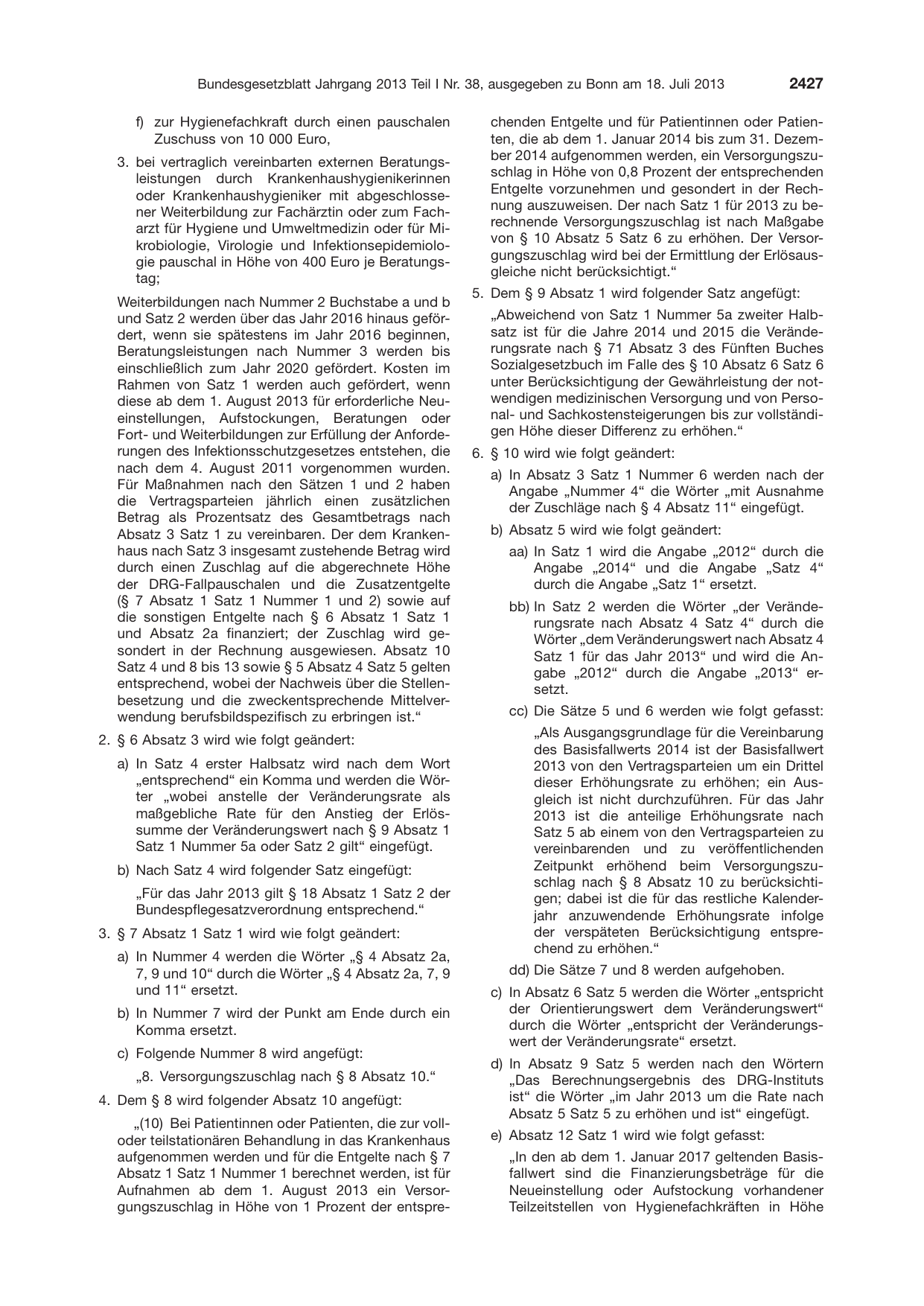 BGBl. 2013, Seite 2427 — Originalseite als Abbildung