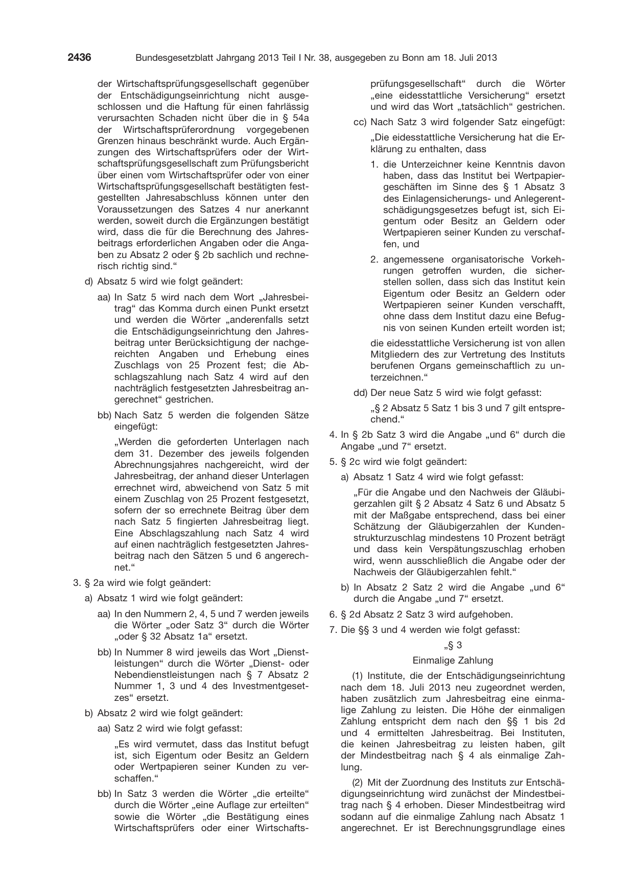 BGBl. 2013, Seite 2436 — Originalseite als Abbildung
