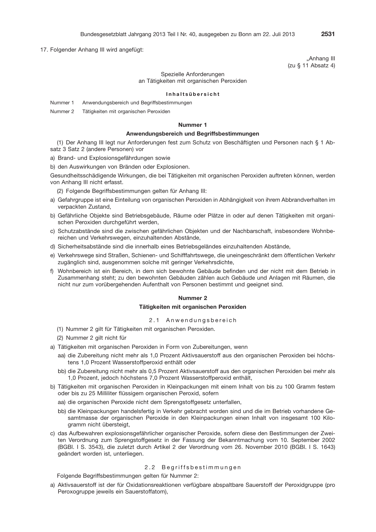 BGBl. 2013, Seite 2531 — Originalseite als Abbildung