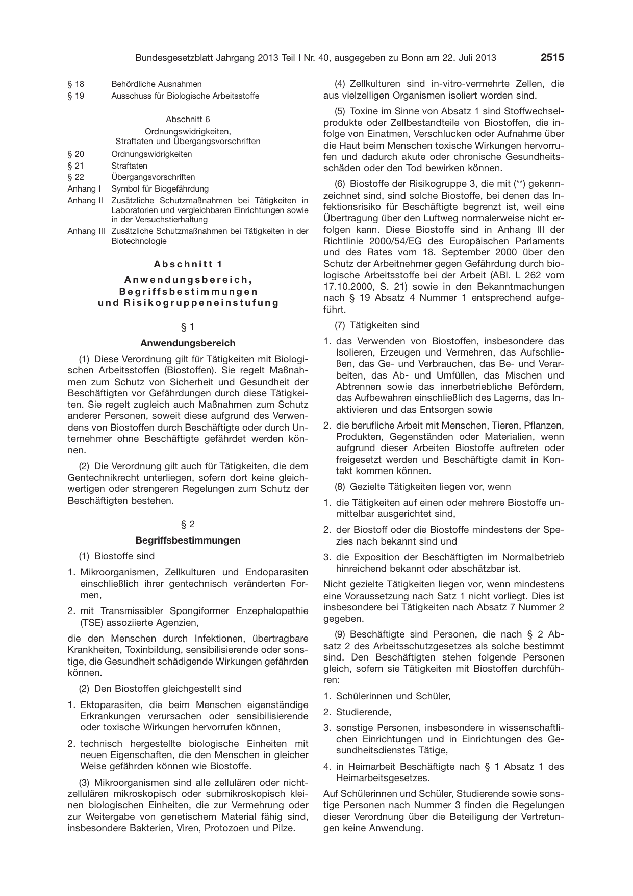 BGBl. 2013, Seite 2515 — Originalseite als Abbildung