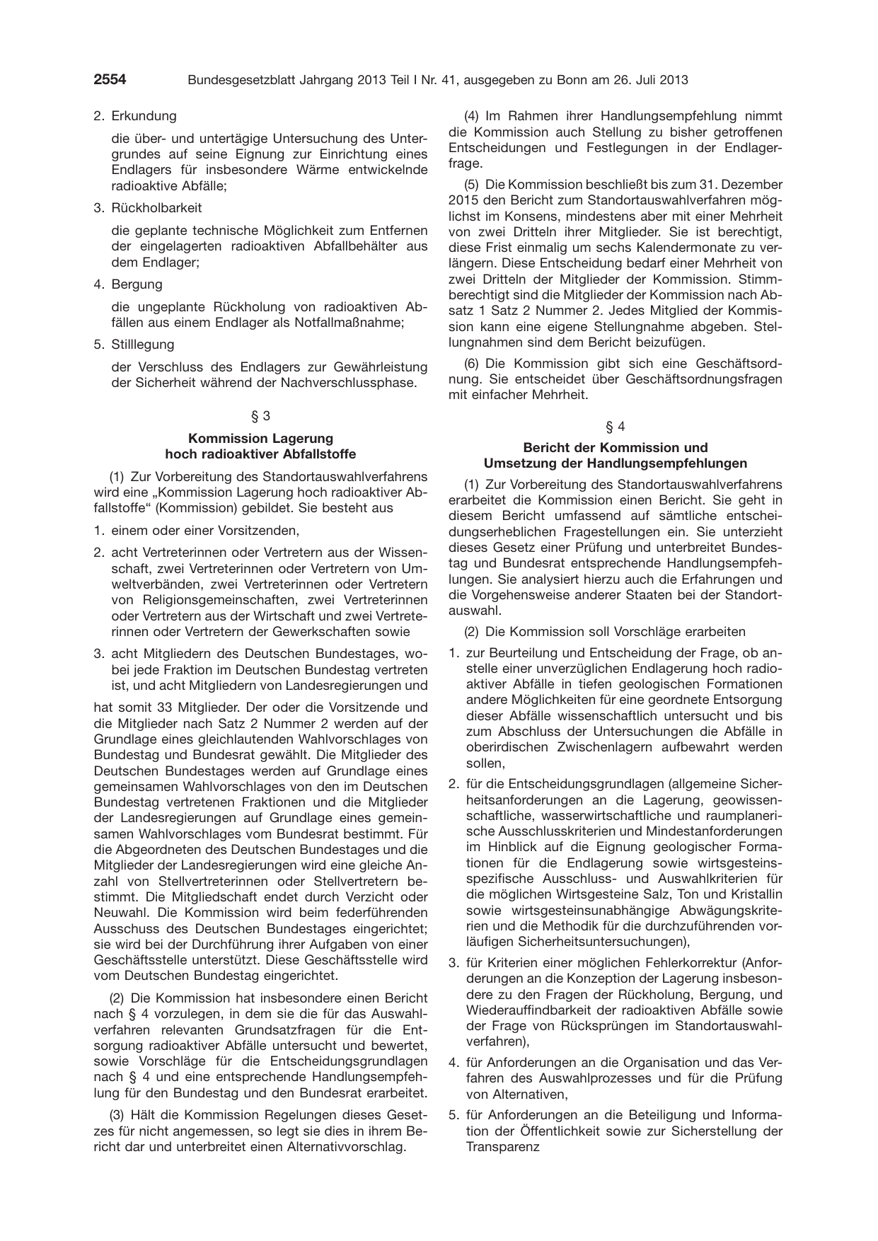 BGBl. 2013, Seite 2554 — Originalseite als Abbildung