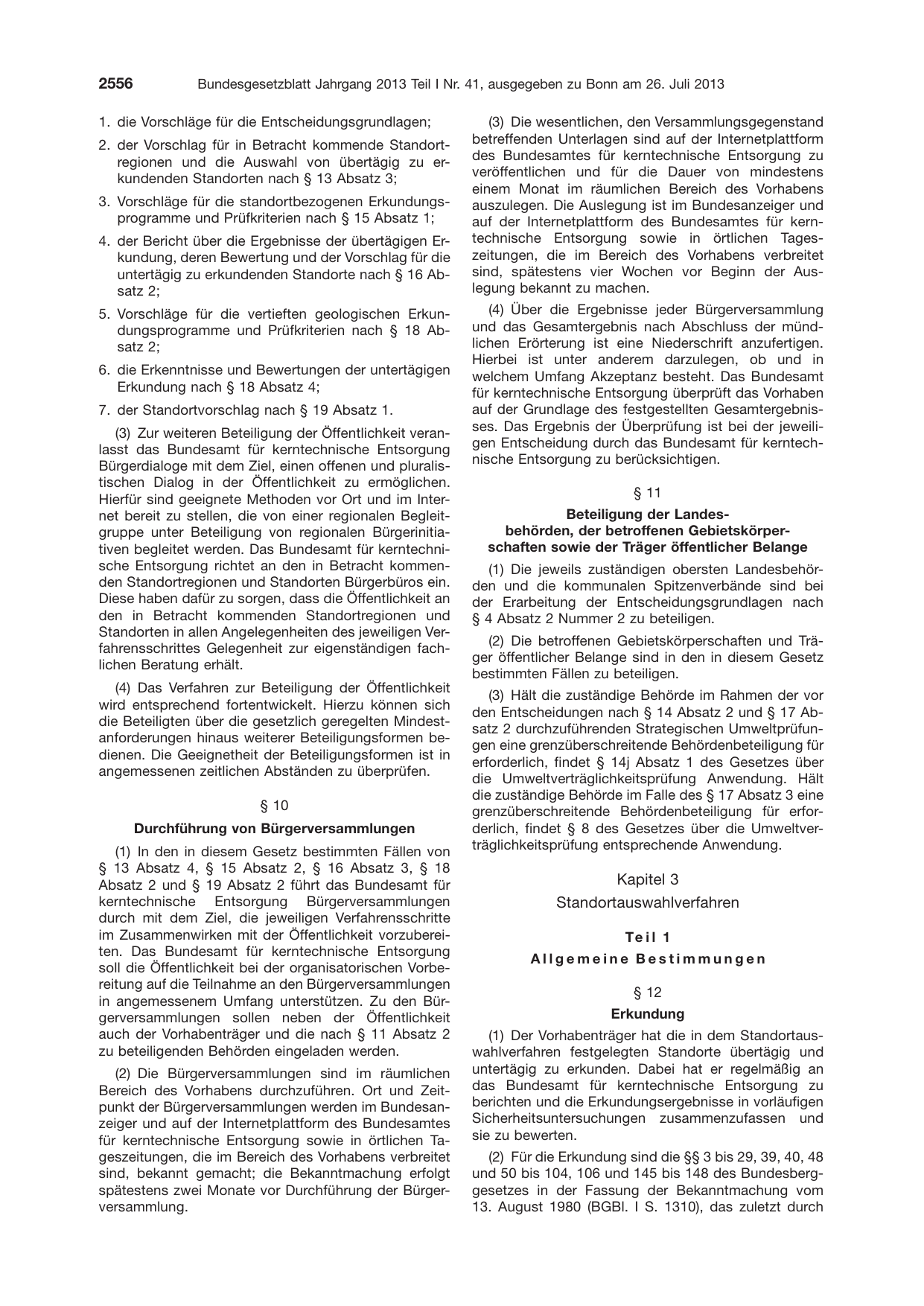 BGBl. 2013, Seite 2556 — Originalseite als Abbildung