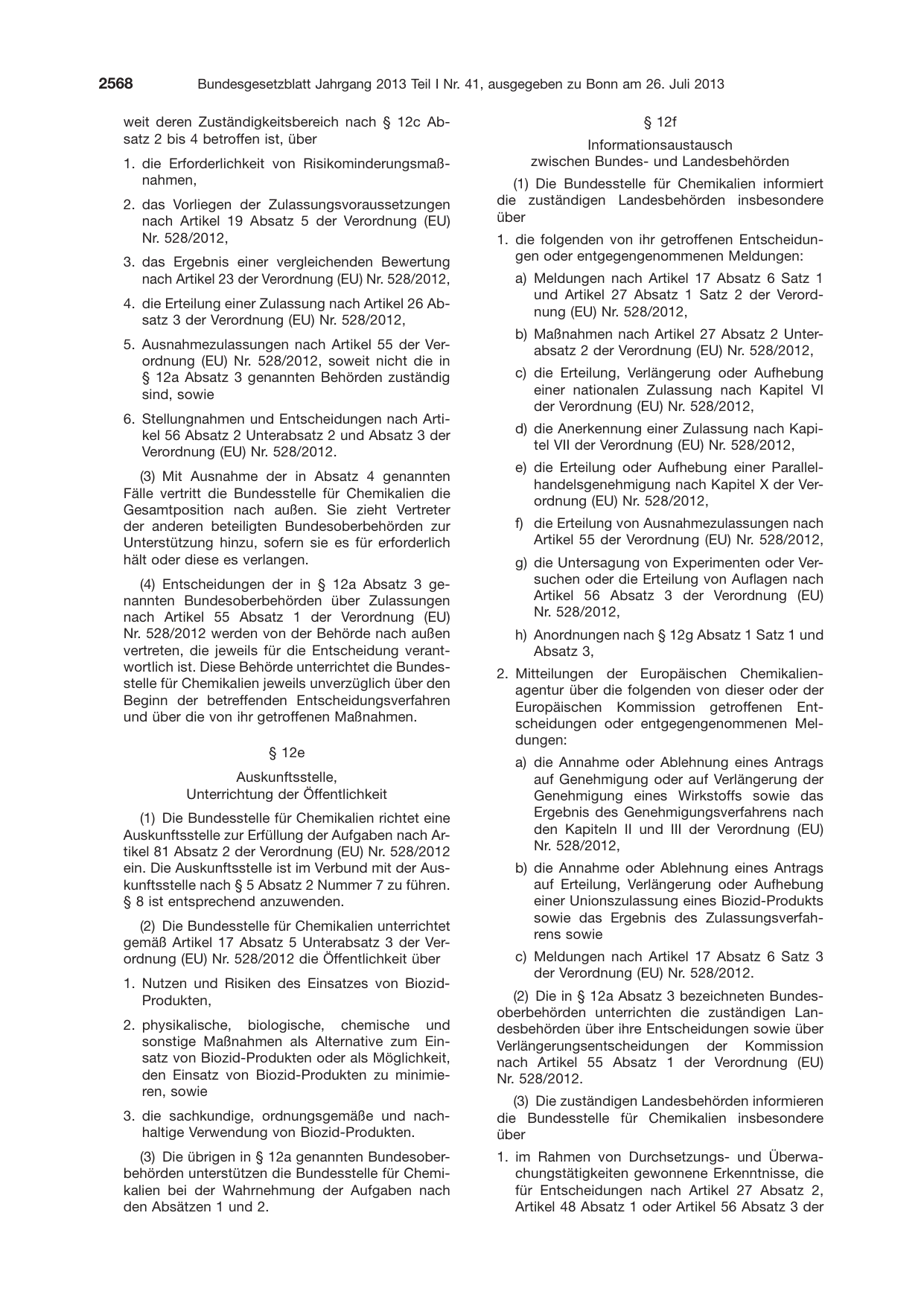 BGBl. 2013, Seite 2568 — Originalseite als Abbildung