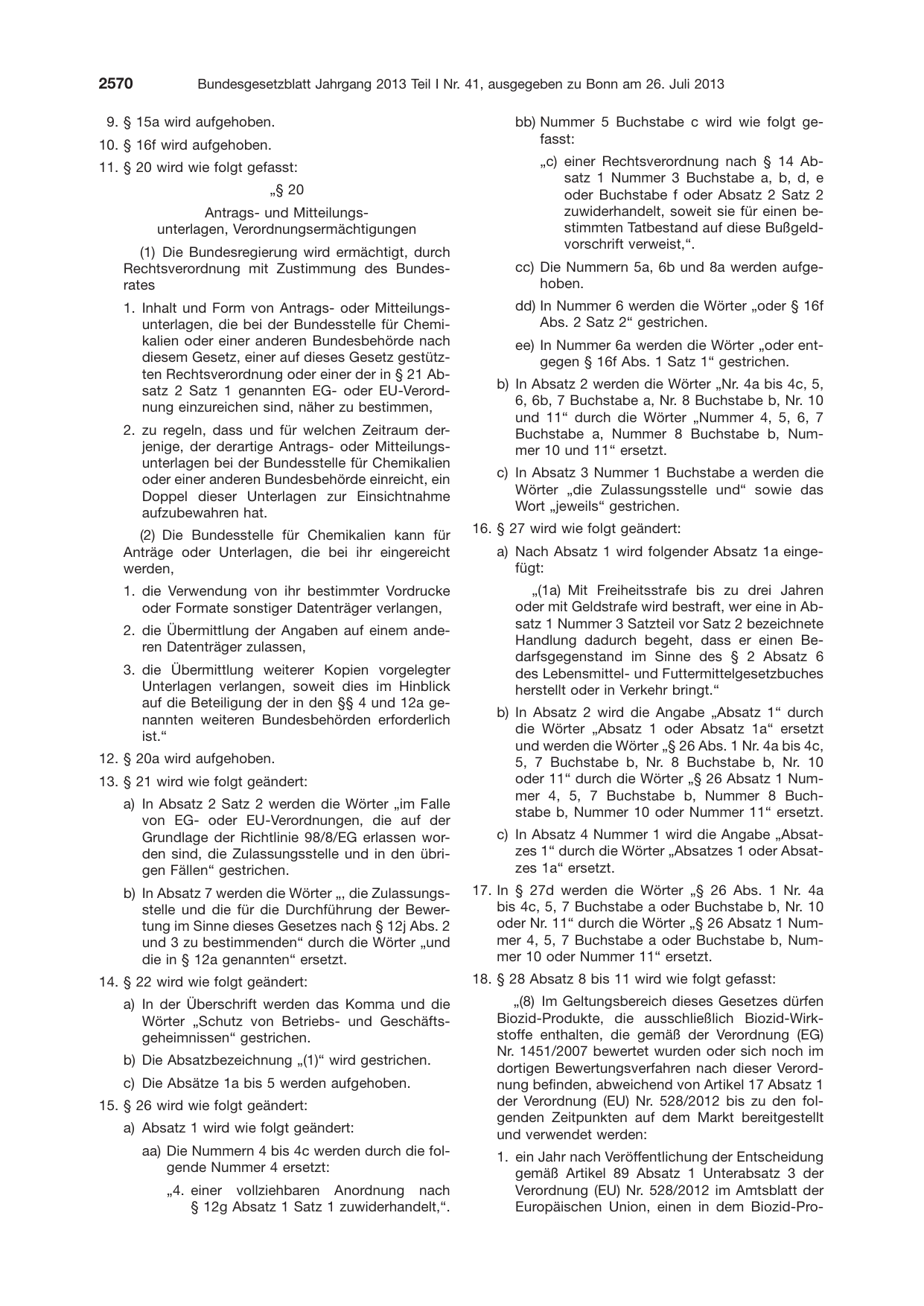 BGBl. 2013, Seite 2570 — Originalseite als Abbildung