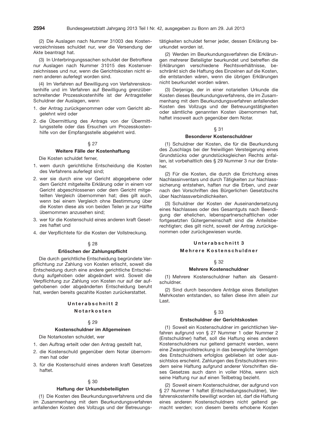 BGBl. 2013, Seite 2594 — Originalseite als Abbildung