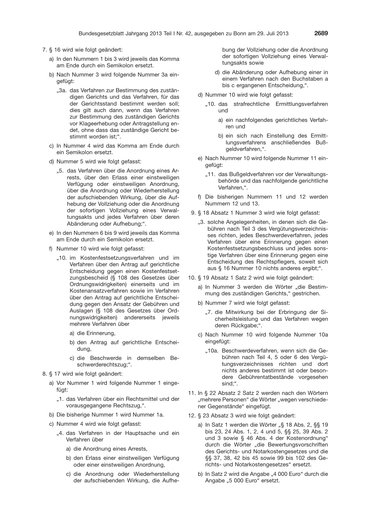 BGBl. 2013, Seite 2689 — Originalseite als Abbildung