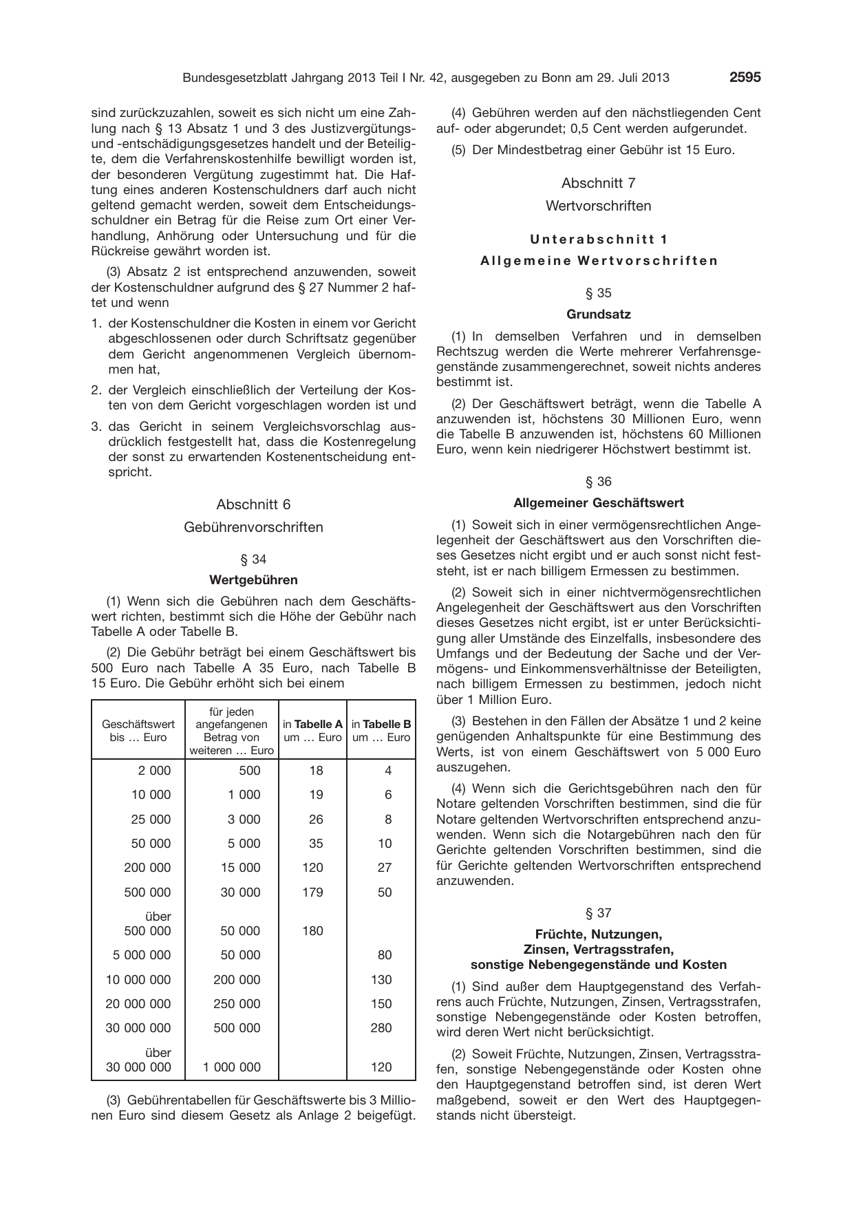BGBl. 2013, Seite 2595 — Originalseite als Abbildung