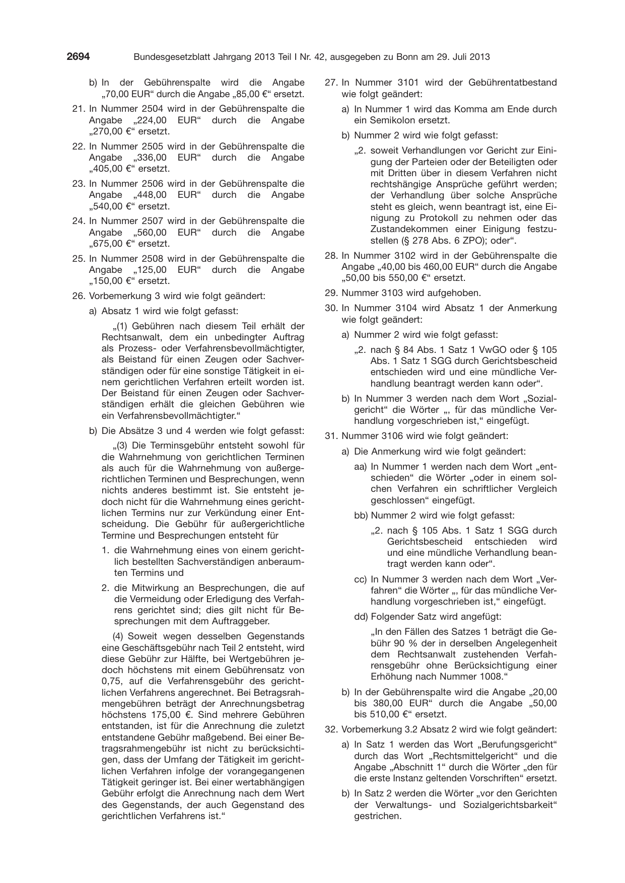 BGBl. 2013, Seite 2694 — Originalseite als Abbildung