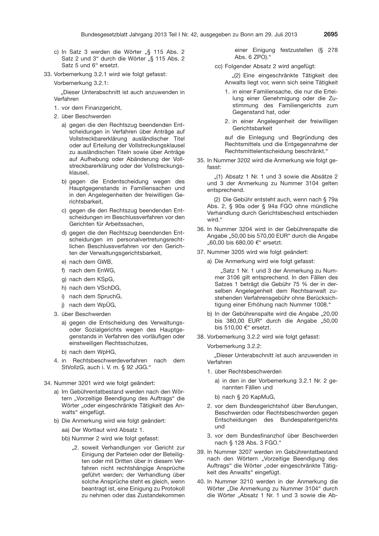 BGBl. 2013, Seite 2695 — Originalseite als Abbildung