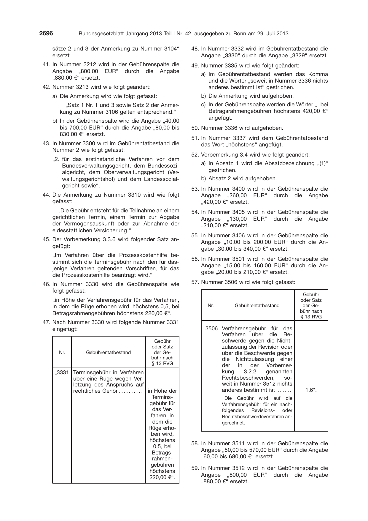 BGBl. 2013, Seite 2696 — Originalseite als Abbildung