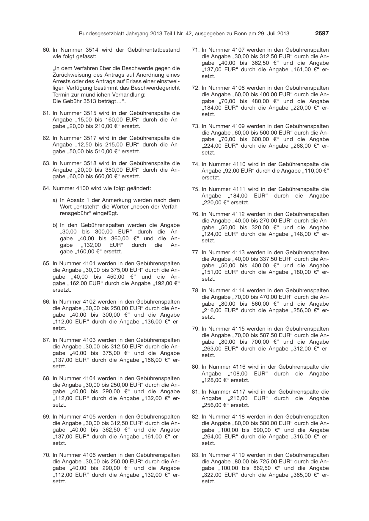 BGBl. 2013, Seite 2697 — Originalseite als Abbildung