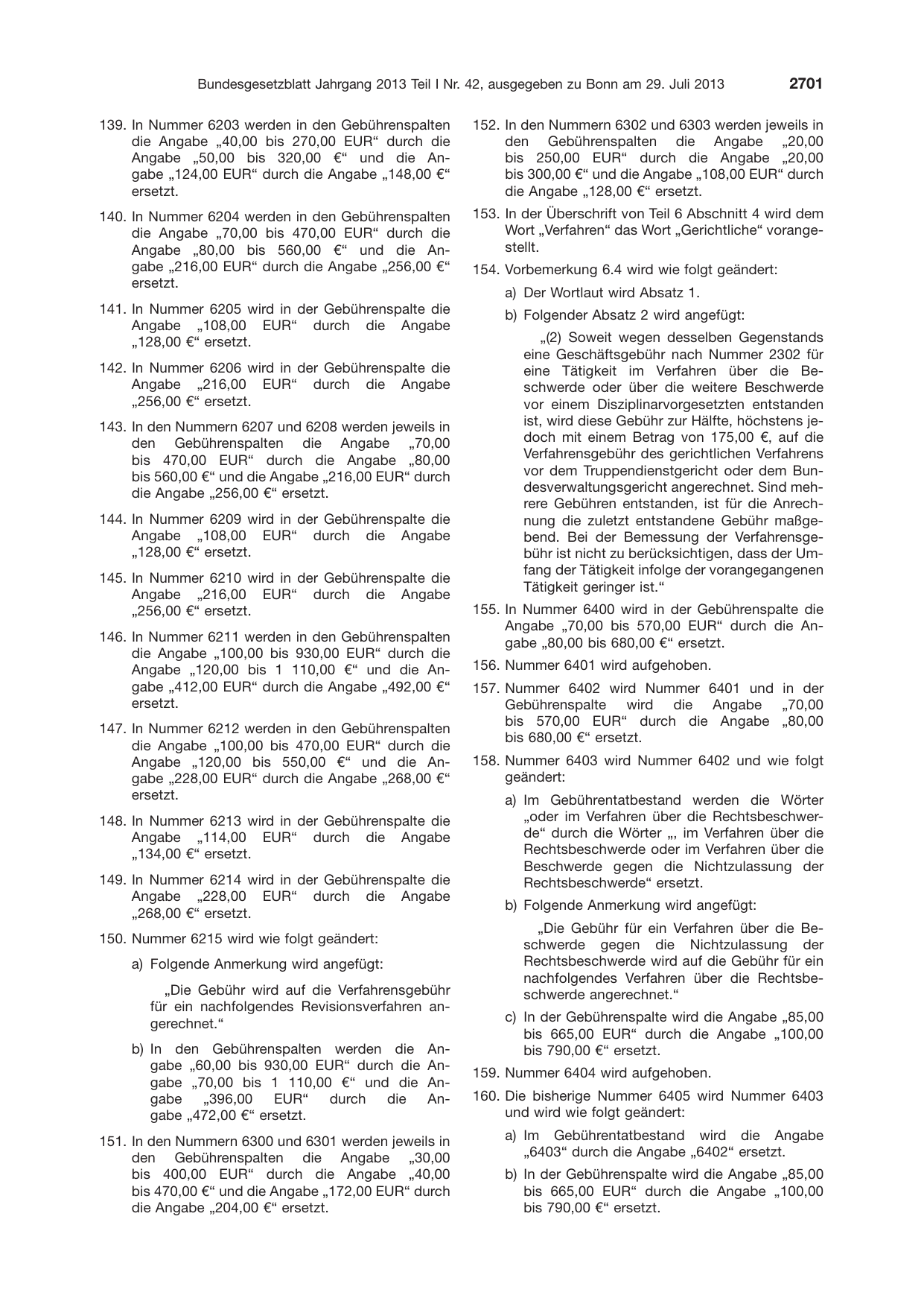 BGBl. 2013, Seite 2701 — Originalseite als Abbildung