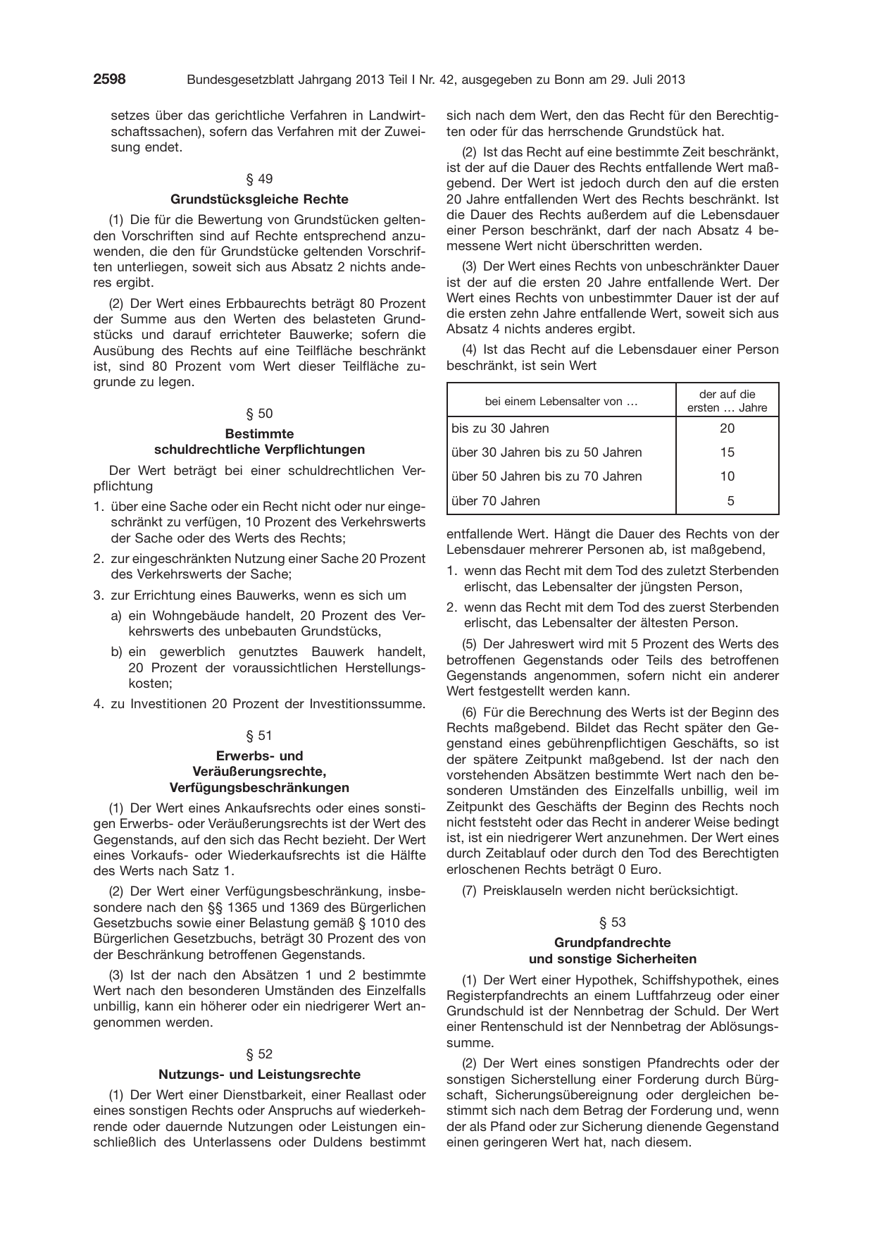 BGBl. 2013, Seite 2598 — Originalseite als Abbildung