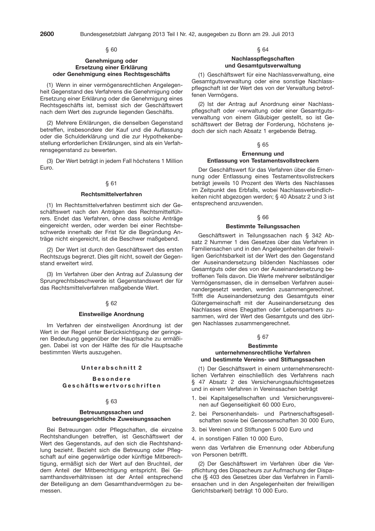 BGBl. 2013, Seite 2600 — Originalseite als Abbildung