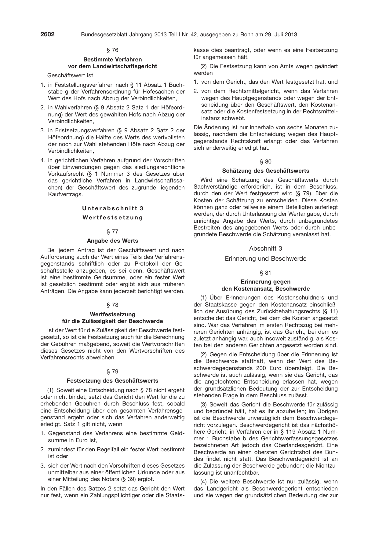 BGBl. 2013, Seite 2602 — Originalseite als Abbildung