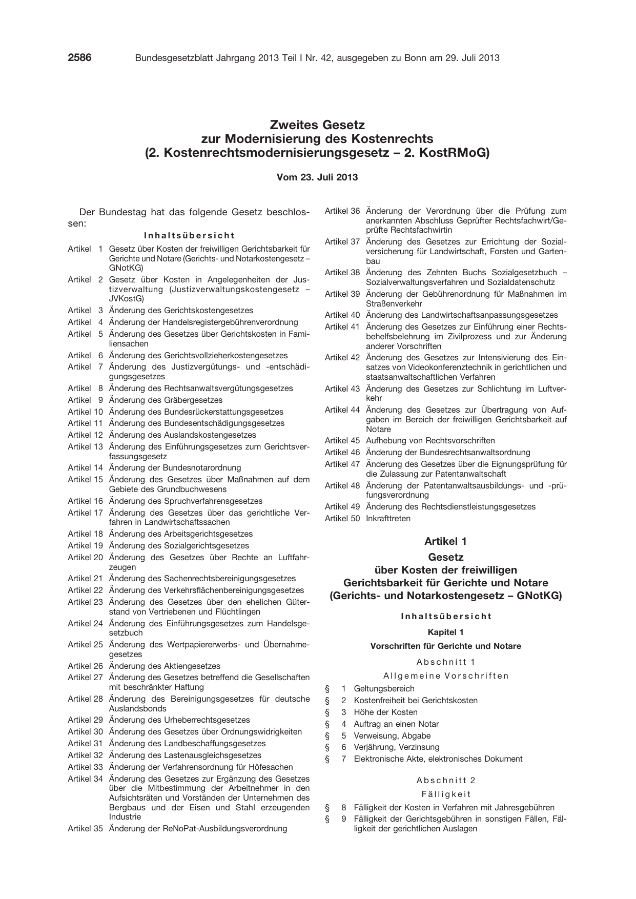 BGBl. 2013, Seite 2586 — Originalseite als Abbildung