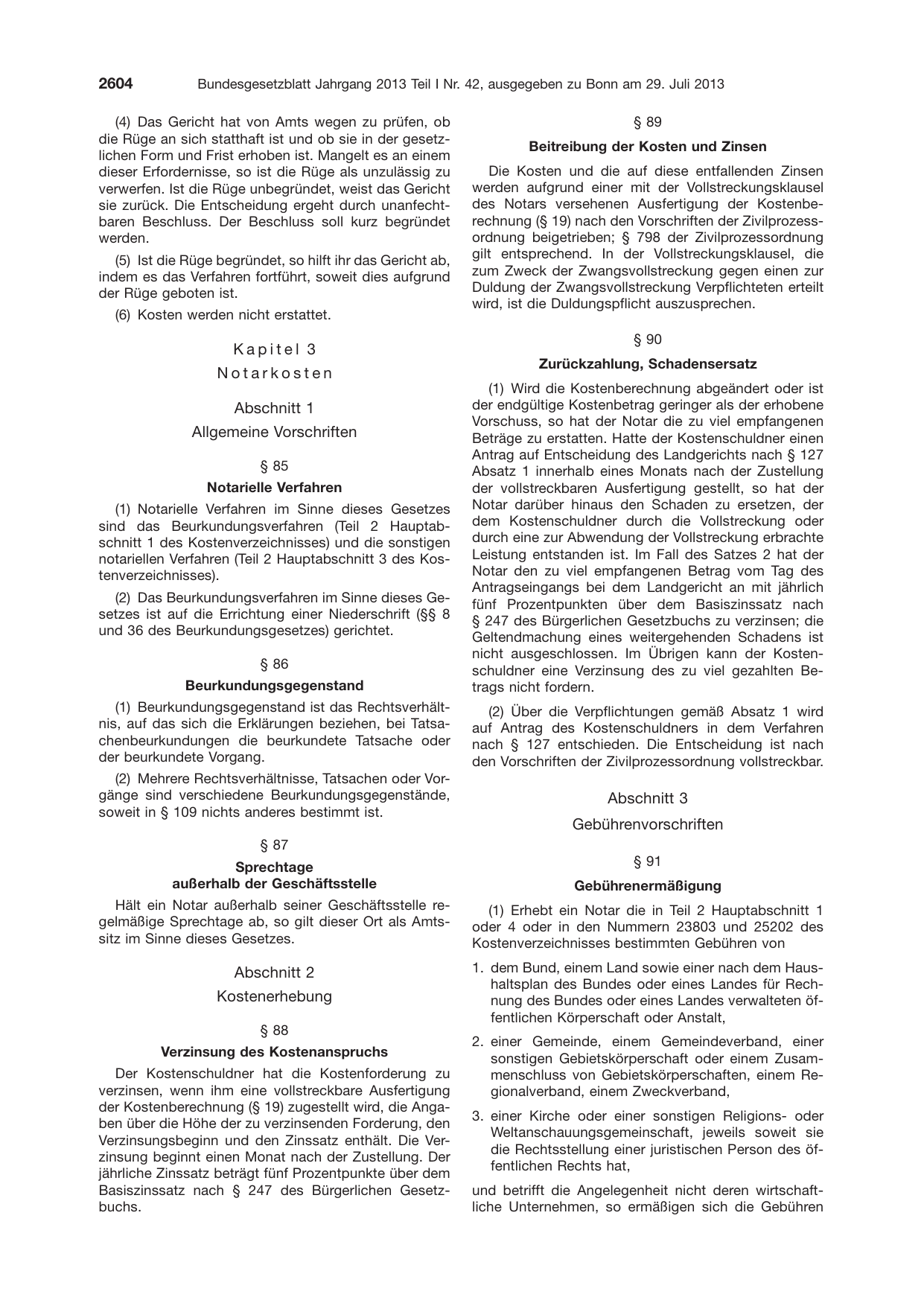 BGBl. 2013, Seite 2604 — Originalseite als Abbildung