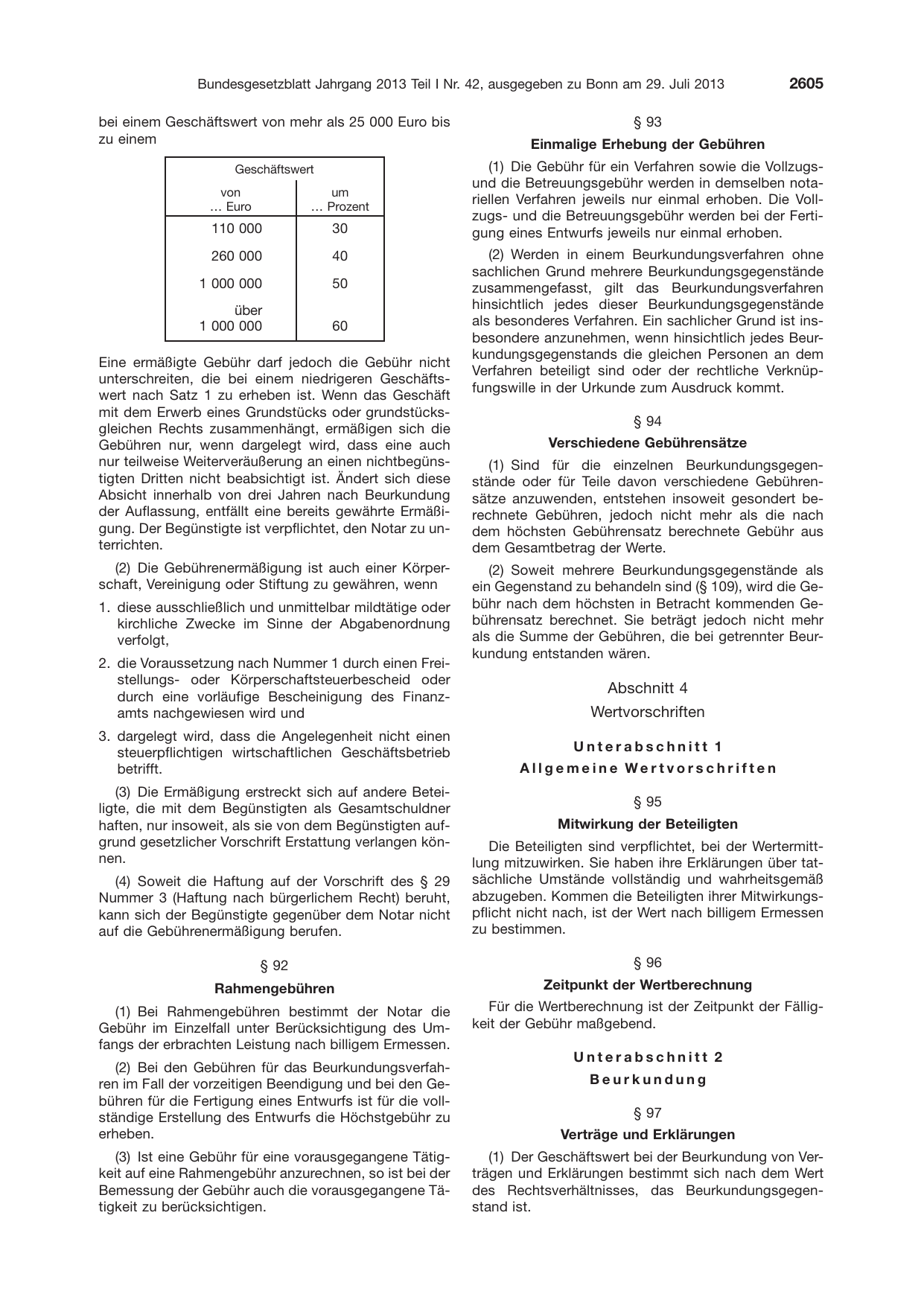 BGBl. 2013, Seite 2605 — Originalseite als Abbildung