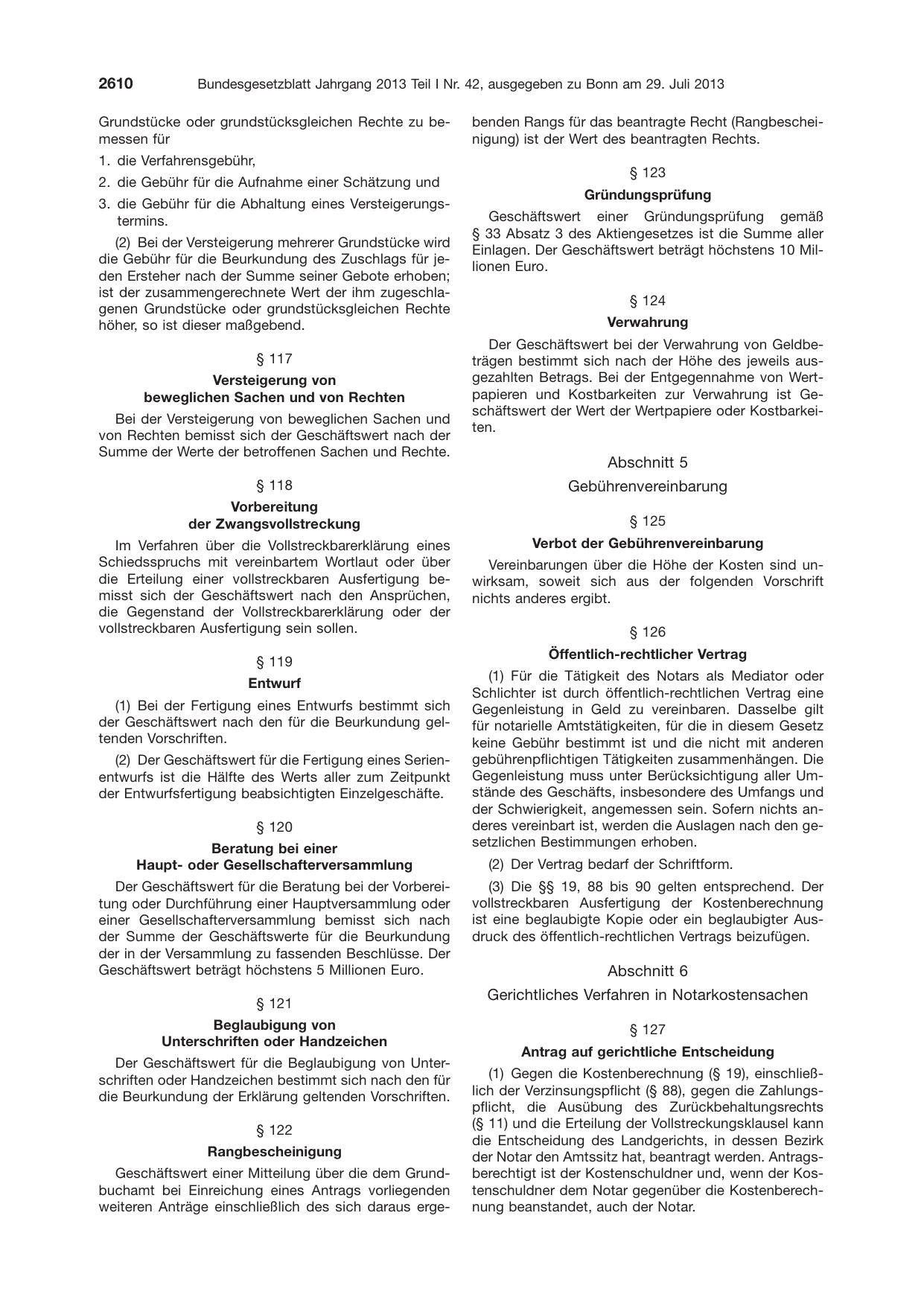 BGBl. 2013, Seite 2610 — Originalseite als Abbildung
