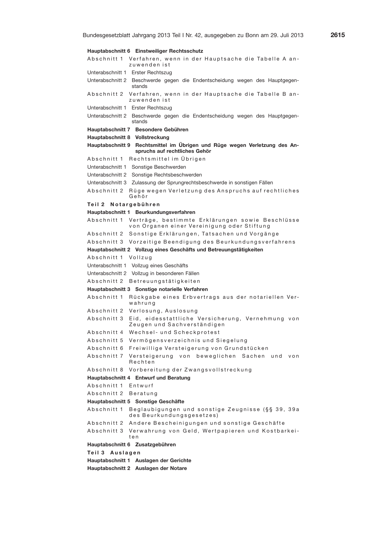 BGBl. 2013, Seite 2615 — Originalseite als Abbildung