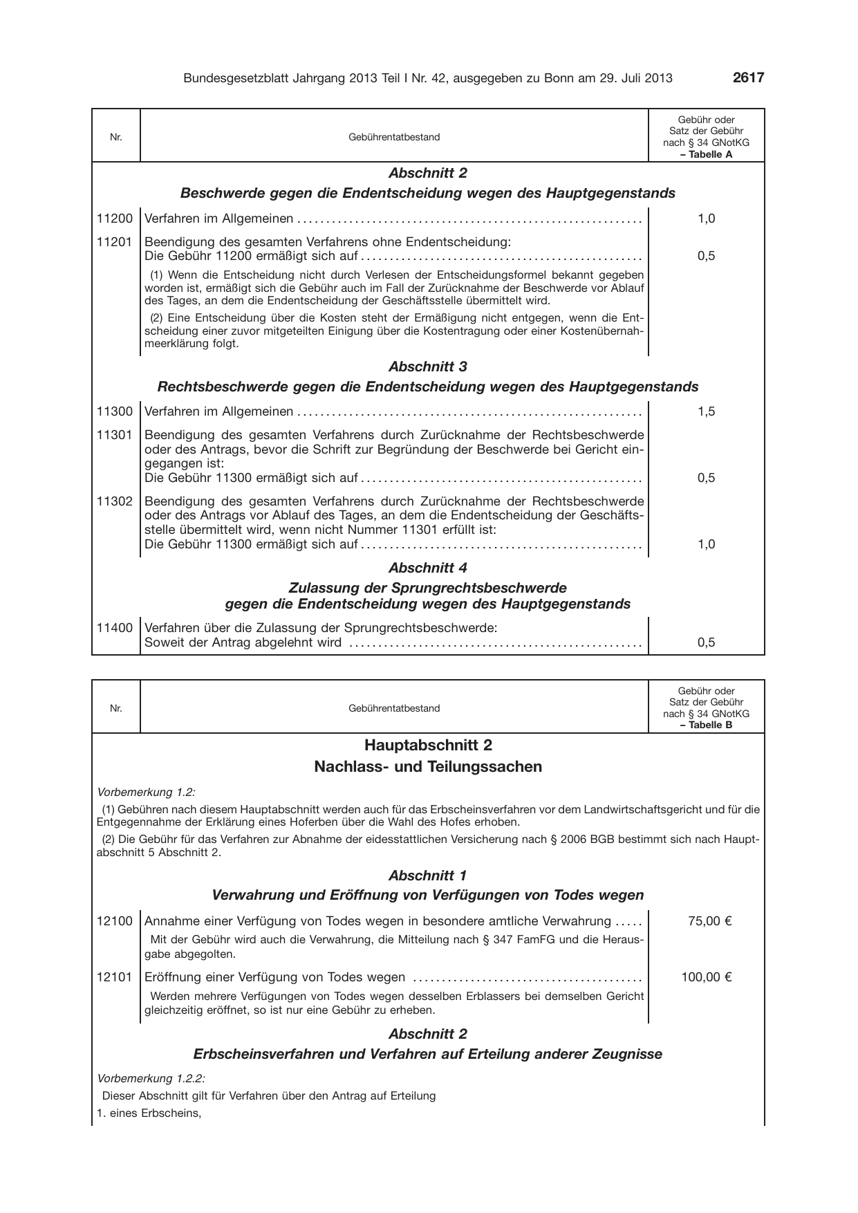 BGBl. 2013, Seite 2617 — Originalseite als Abbildung