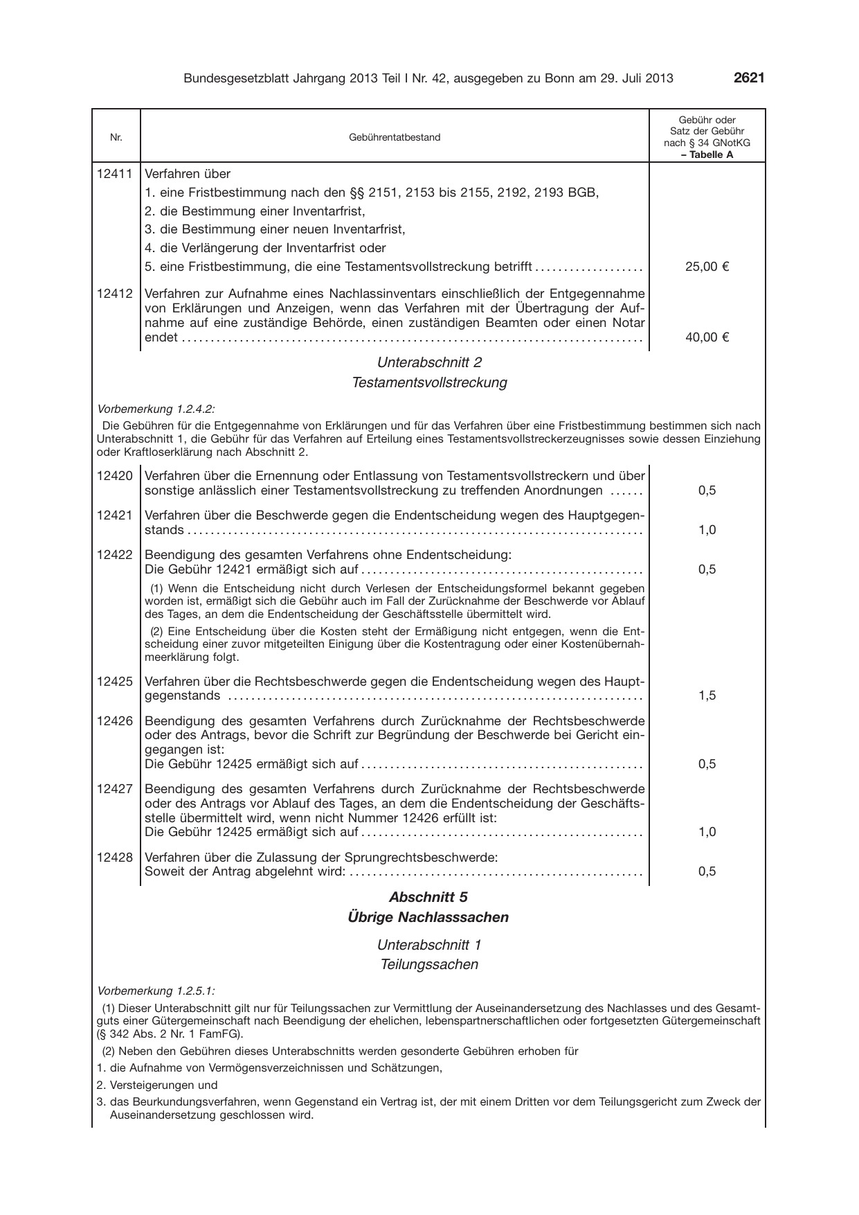 BGBl. 2013, Seite 2621 — Originalseite als Abbildung