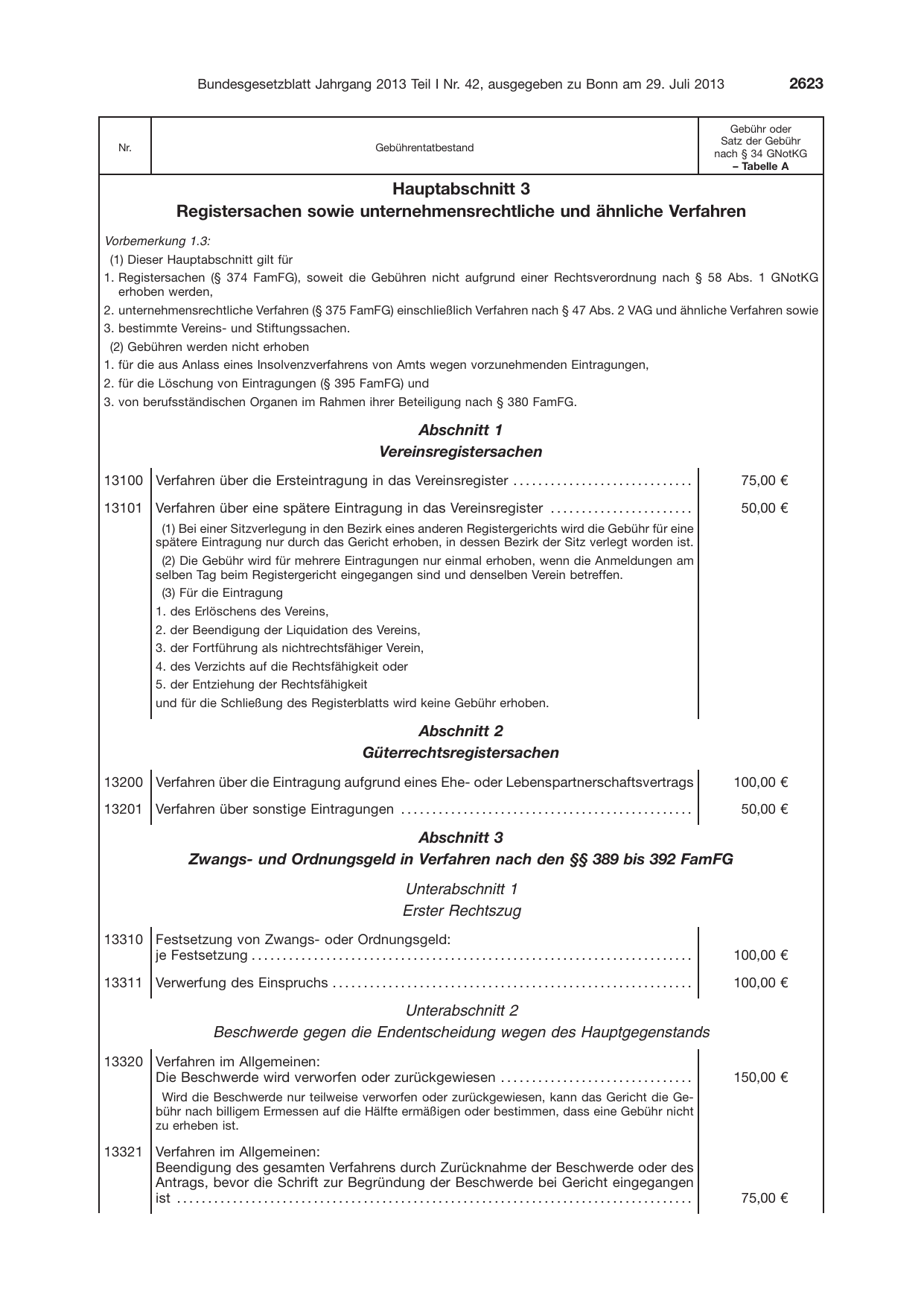 BGBl. 2013, Seite 2623 — Originalseite als Abbildung