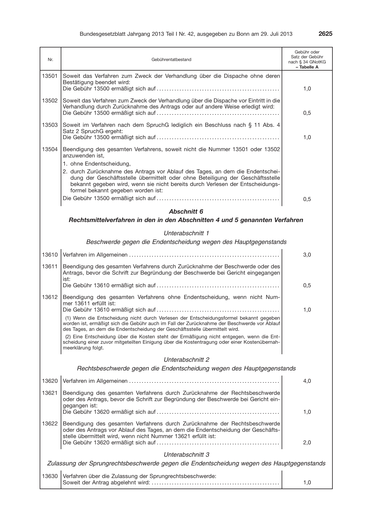 BGBl. 2013, Seite 2625 — Originalseite als Abbildung