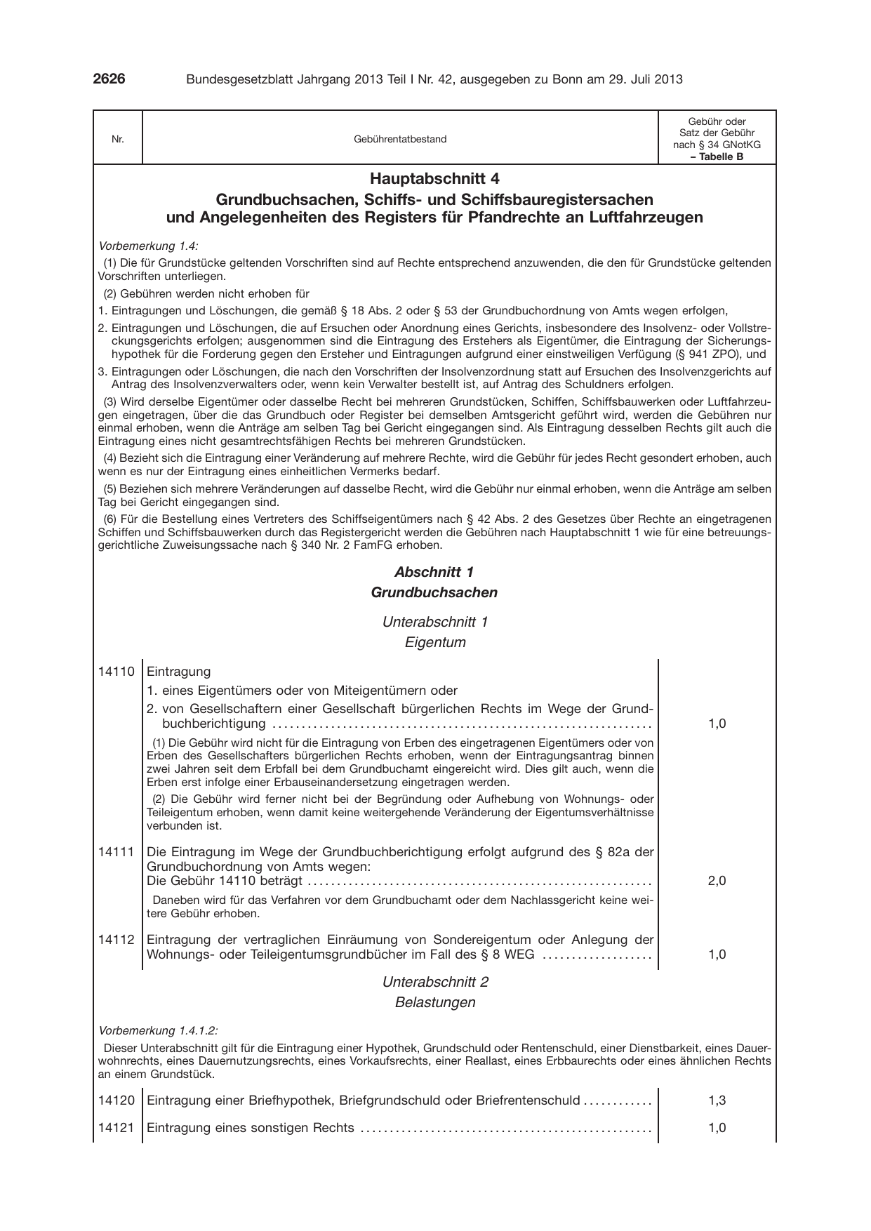 BGBl. 2013, Seite 2626 — Originalseite als Abbildung