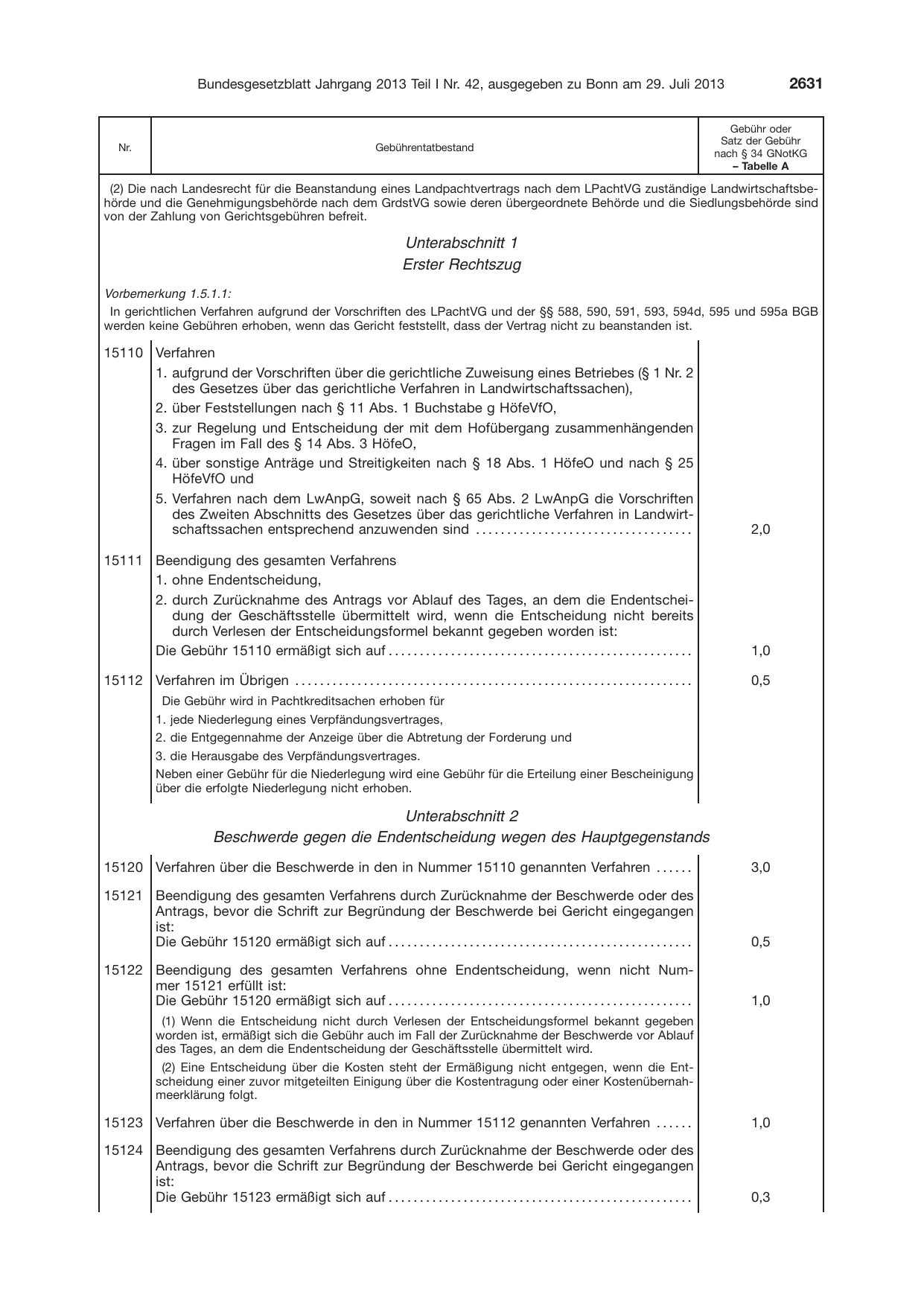 BGBl. 2013, Seite 2631 — Originalseite als Abbildung