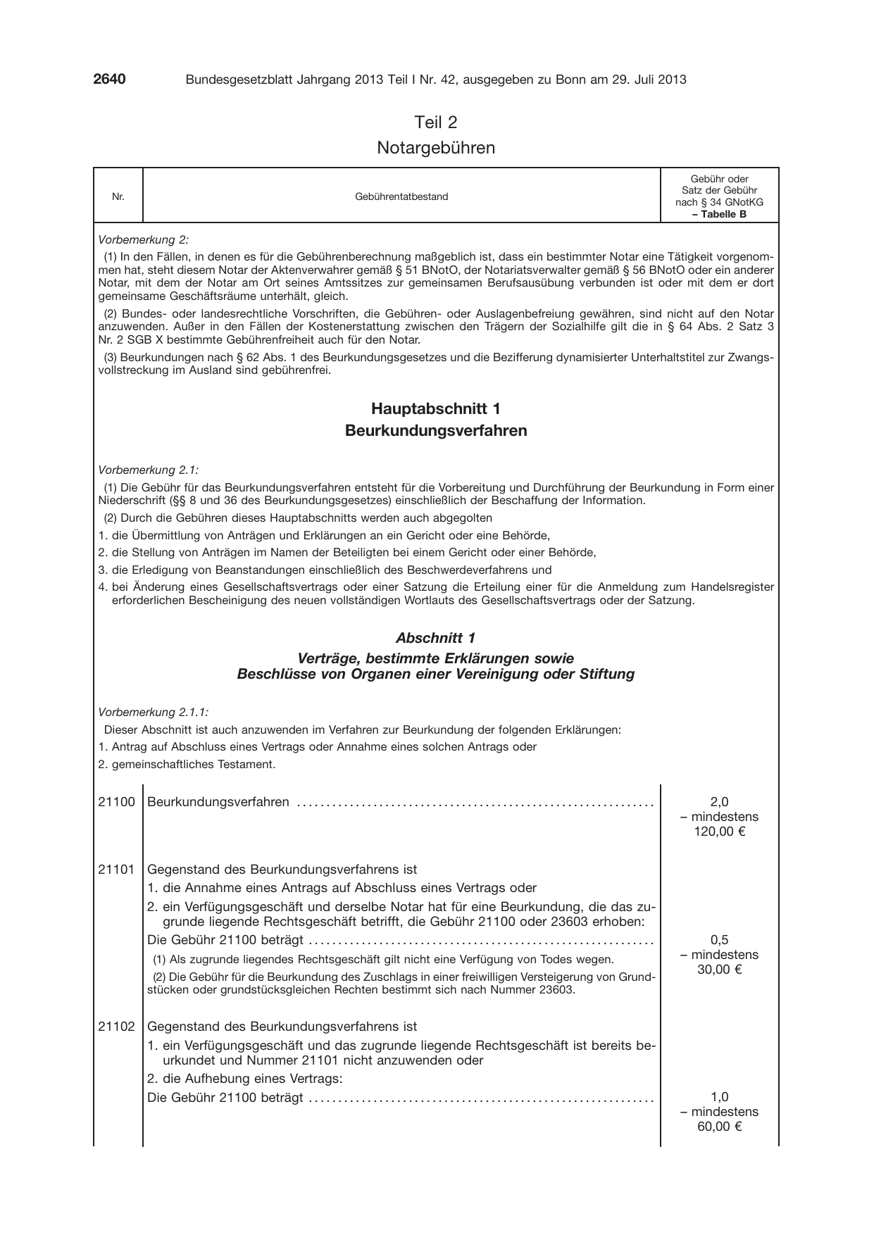 BGBl. 2013, Seite 2640 — Originalseite als Abbildung