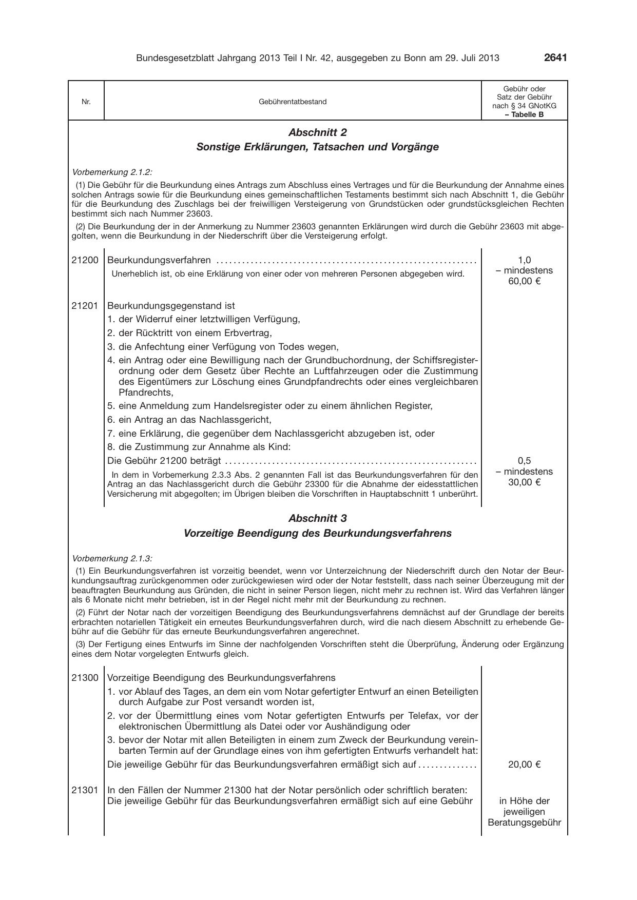 BGBl. 2013, Seite 2641 — Originalseite als Abbildung