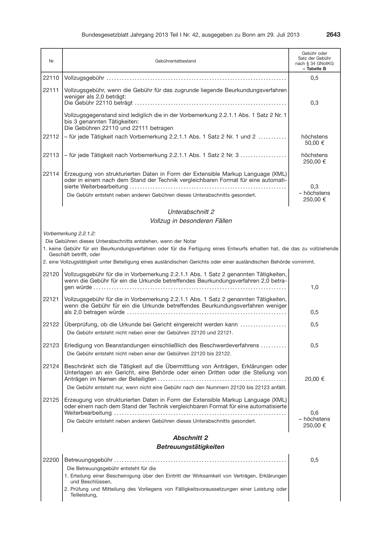 BGBl. 2013, Seite 2643 — Originalseite als Abbildung