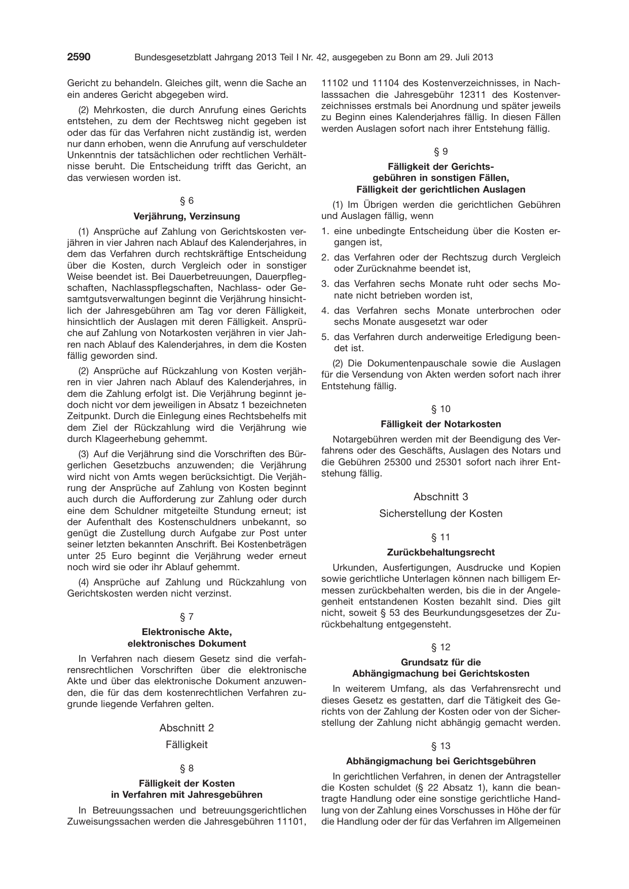 BGBl. 2013, Seite 2590 — Originalseite als Abbildung