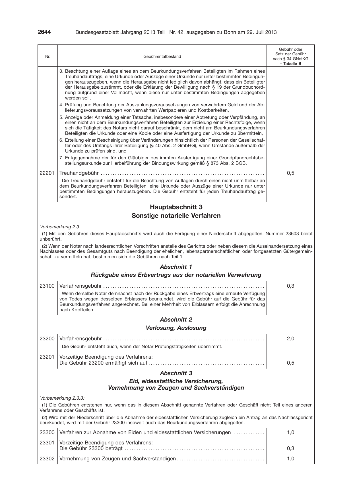 BGBl. 2013, Seite 2644 — Originalseite als Abbildung