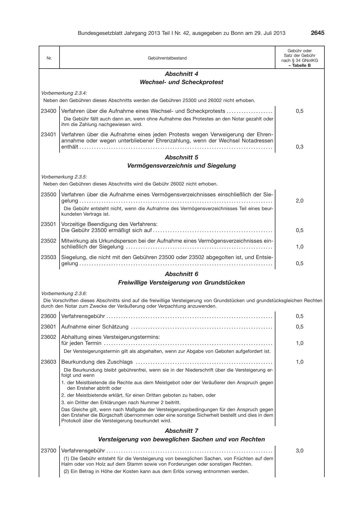 BGBl. 2013, Seite 2645 — Originalseite als Abbildung