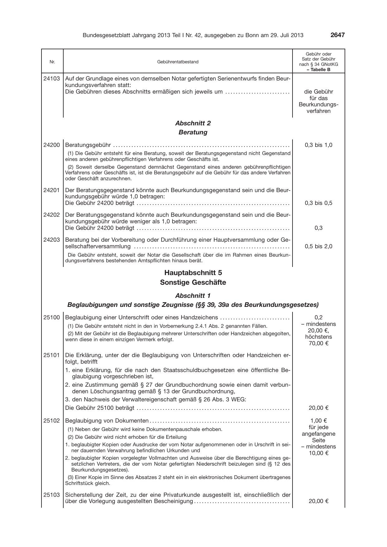 BGBl. 2013, Seite 2647 — Originalseite als Abbildung