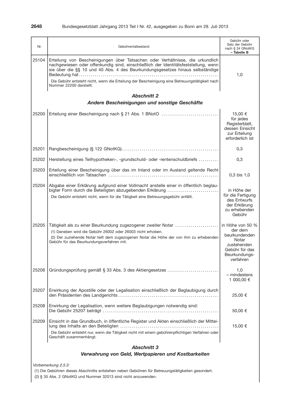 BGBl. 2013, Seite 2648 — Originalseite als Abbildung