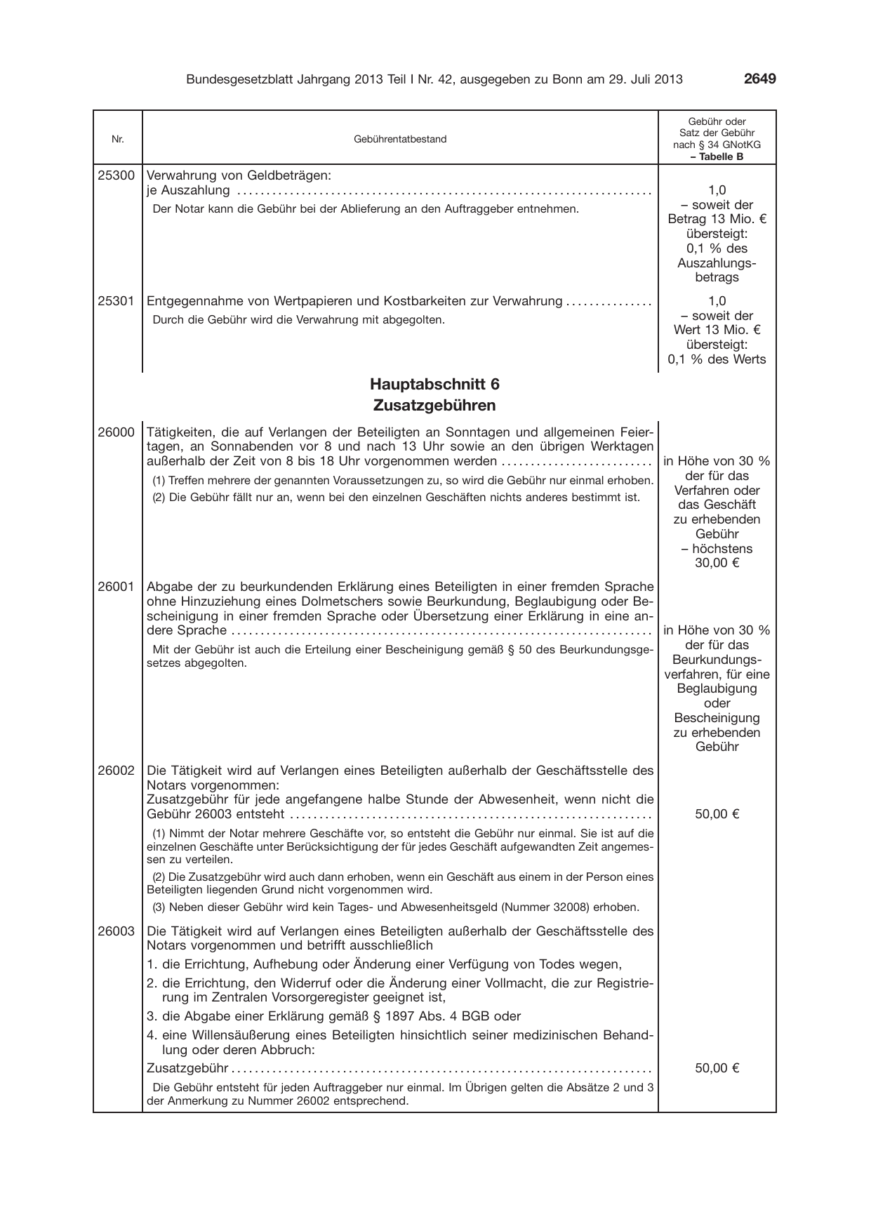 BGBl. 2013, Seite 2649 — Originalseite als Abbildung