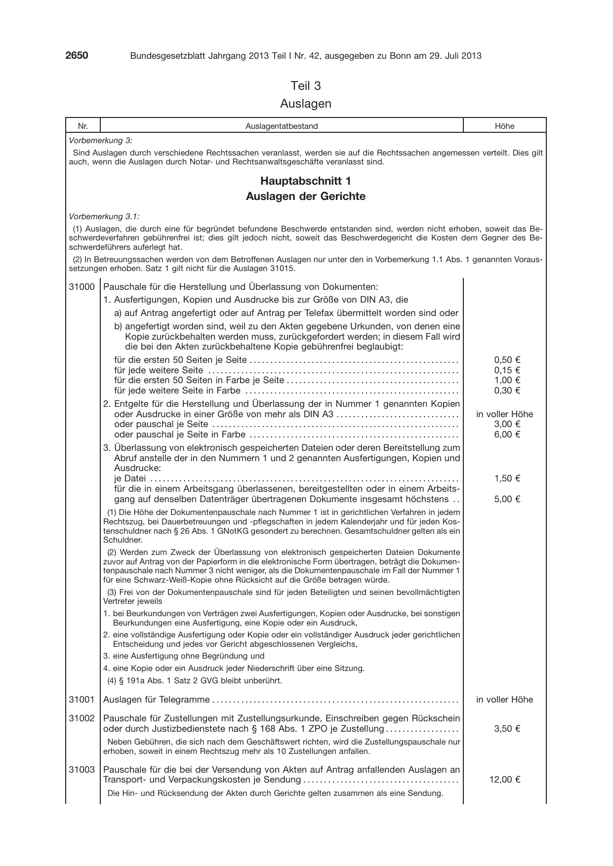 BGBl. 2013, Seite 2650 — Originalseite als Abbildung