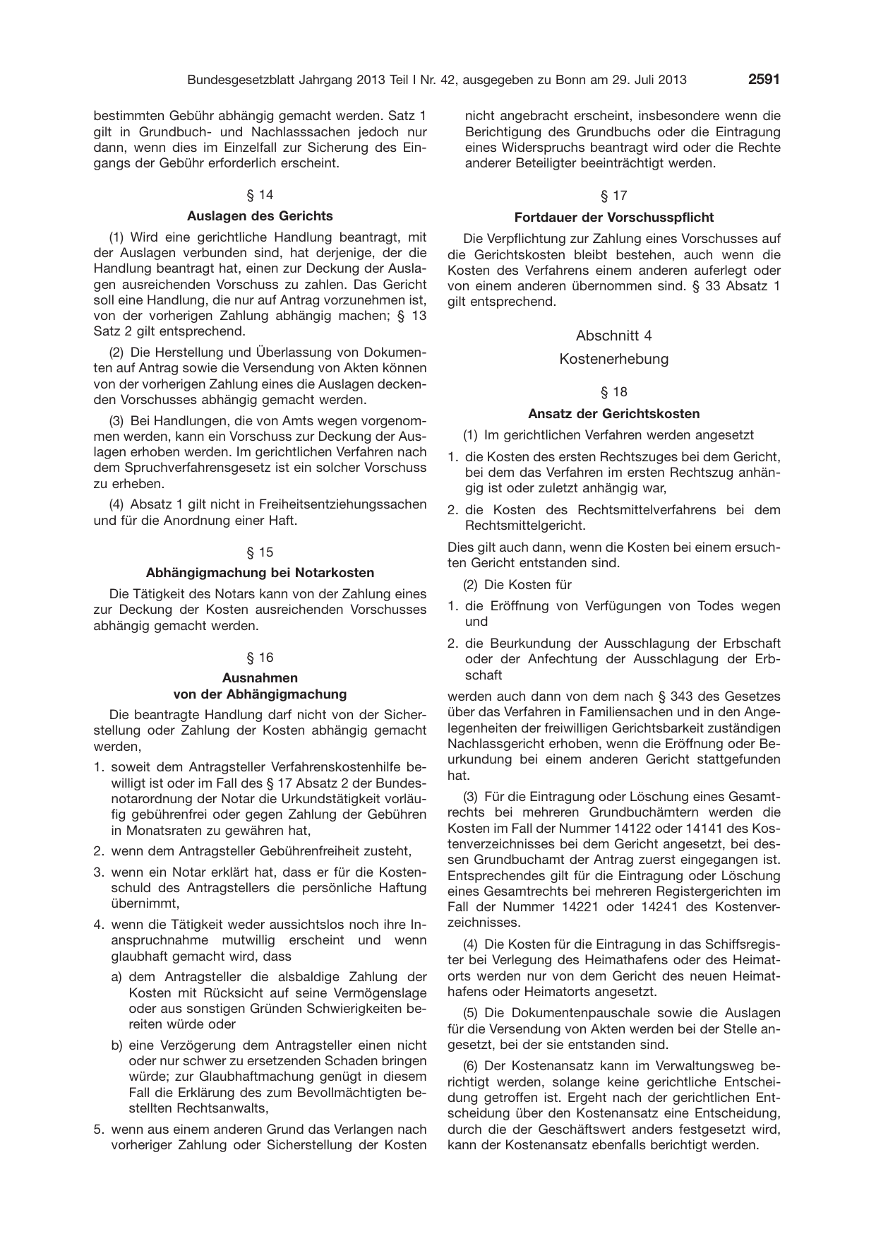 BGBl. 2013, Seite 2591 — Originalseite als Abbildung