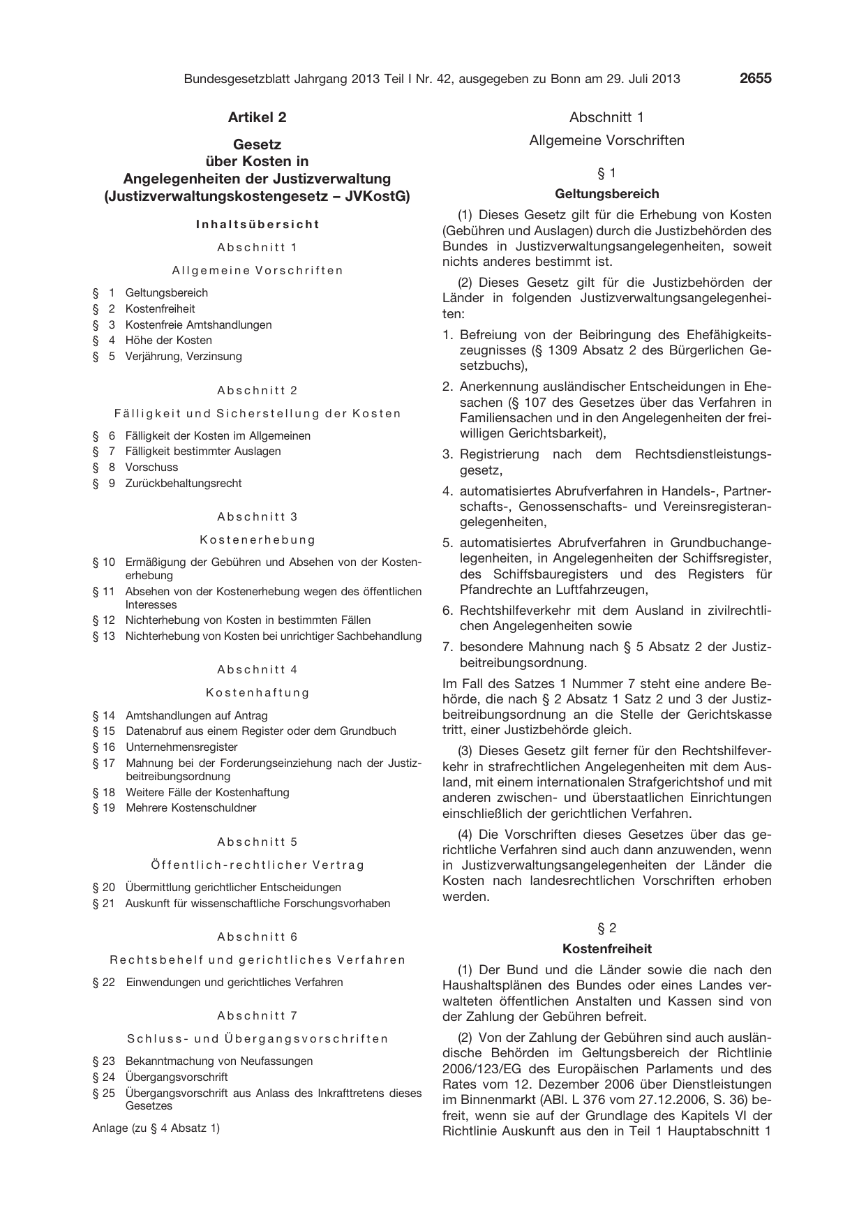 BGBl. 2013, Seite 2655 — Originalseite als Abbildung