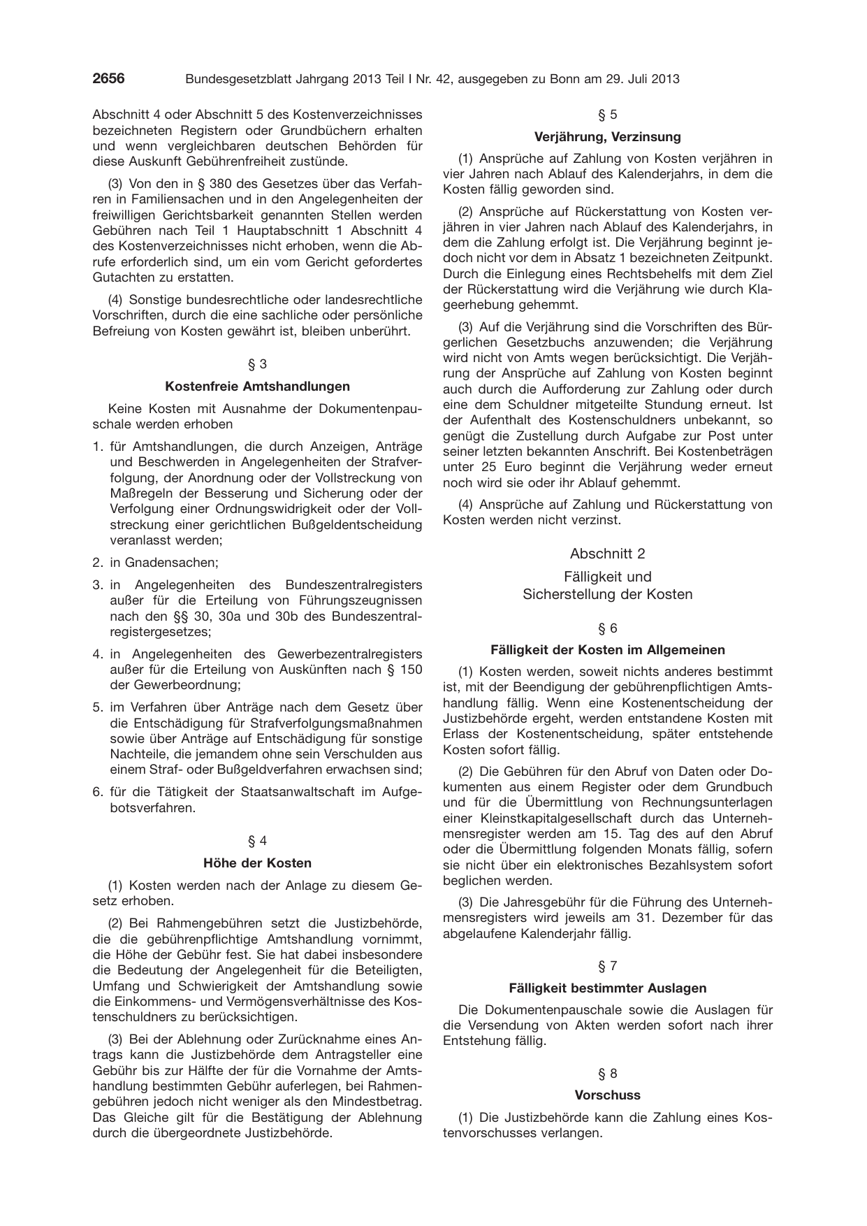 BGBl. 2013, Seite 2656 — Originalseite als Abbildung