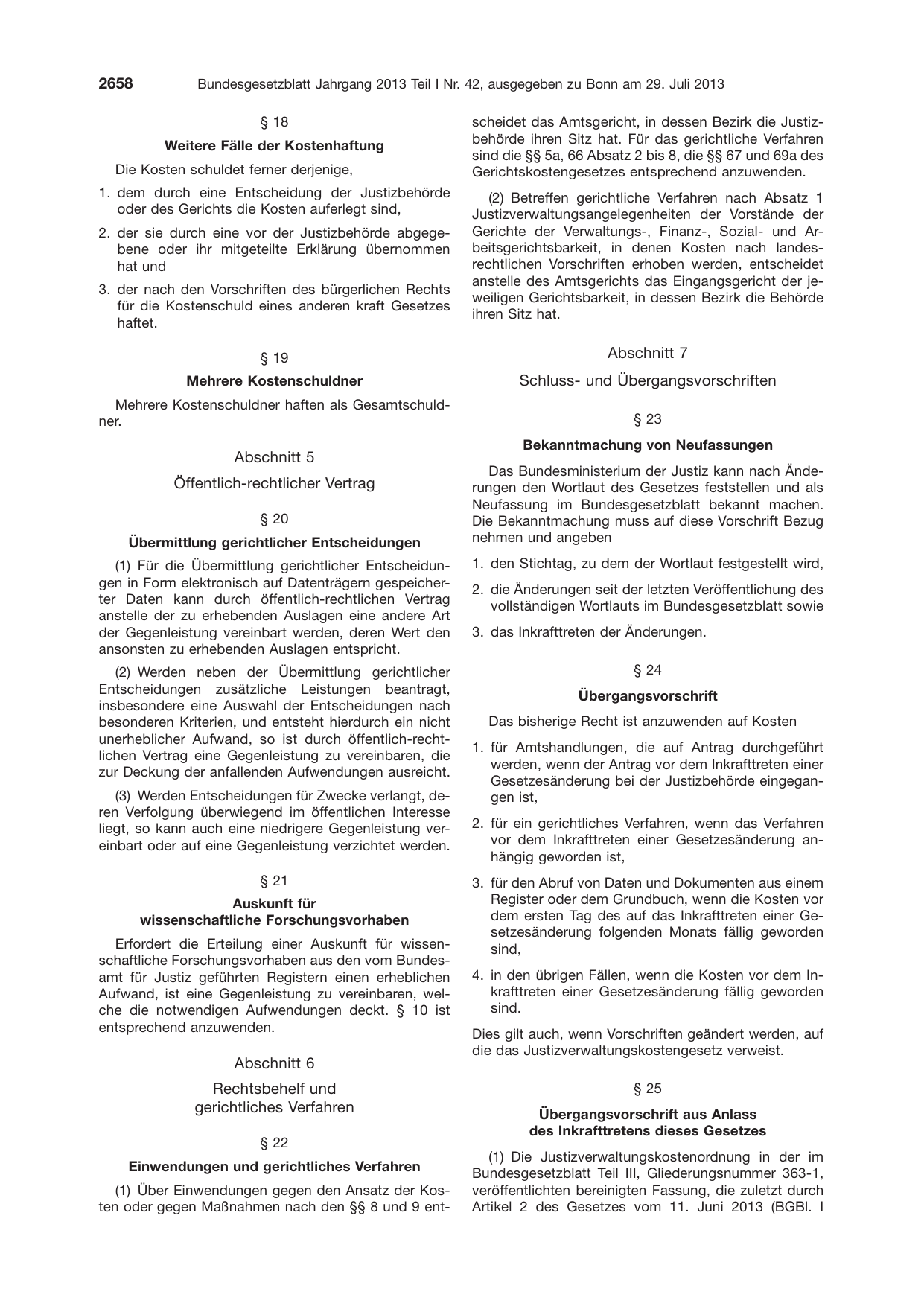BGBl. 2013, Seite 2658 — Originalseite als Abbildung
