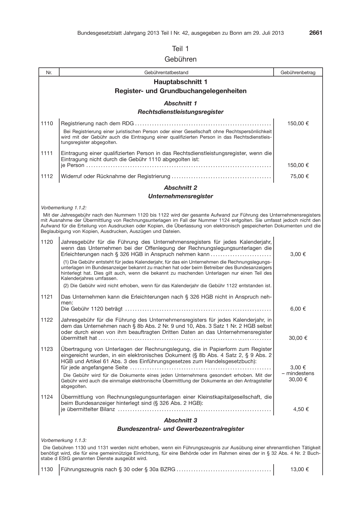 BGBl. 2013, Seite 2661 — Originalseite als Abbildung