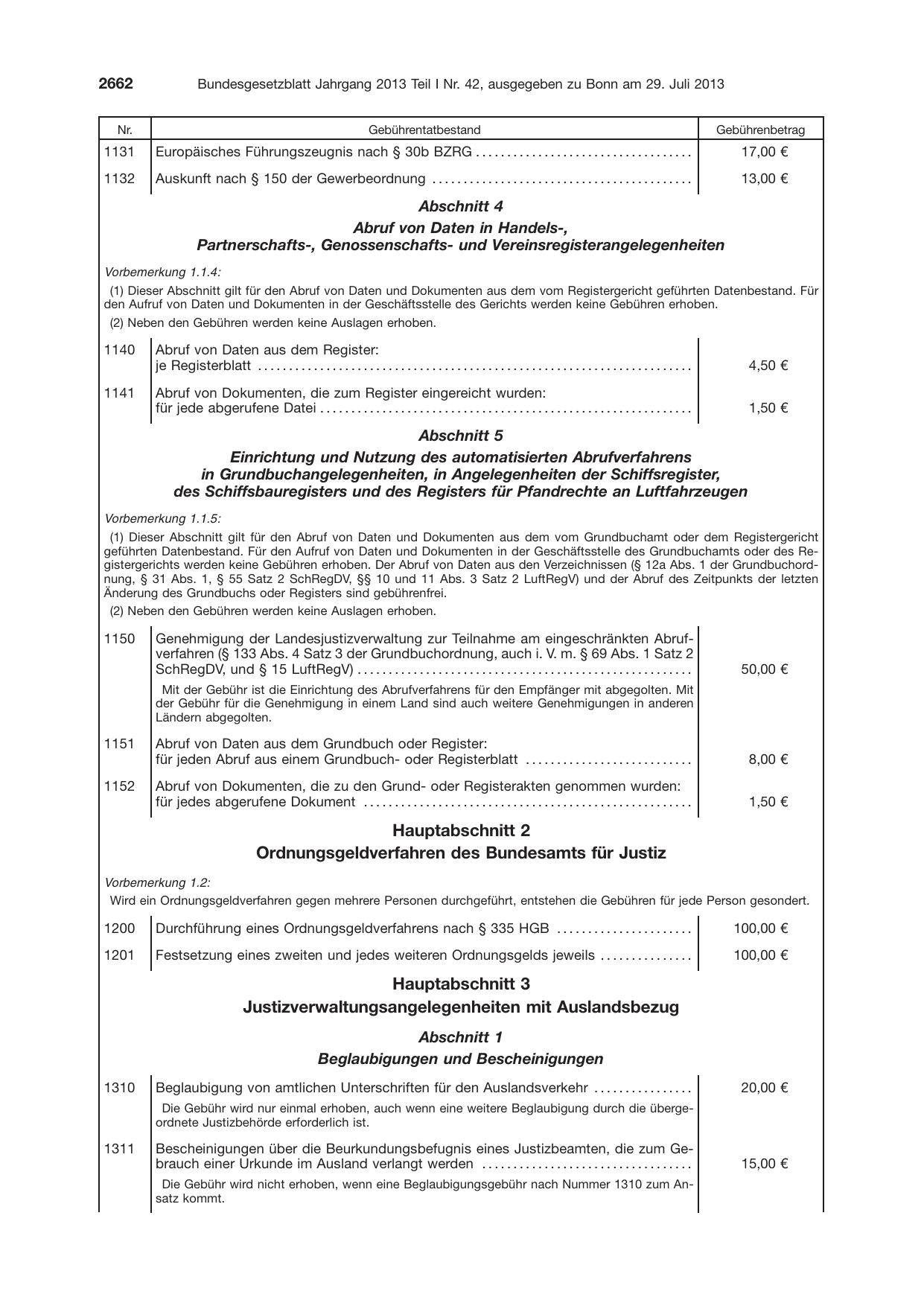 BGBl. 2013, Seite 2662 — Originalseite als Abbildung