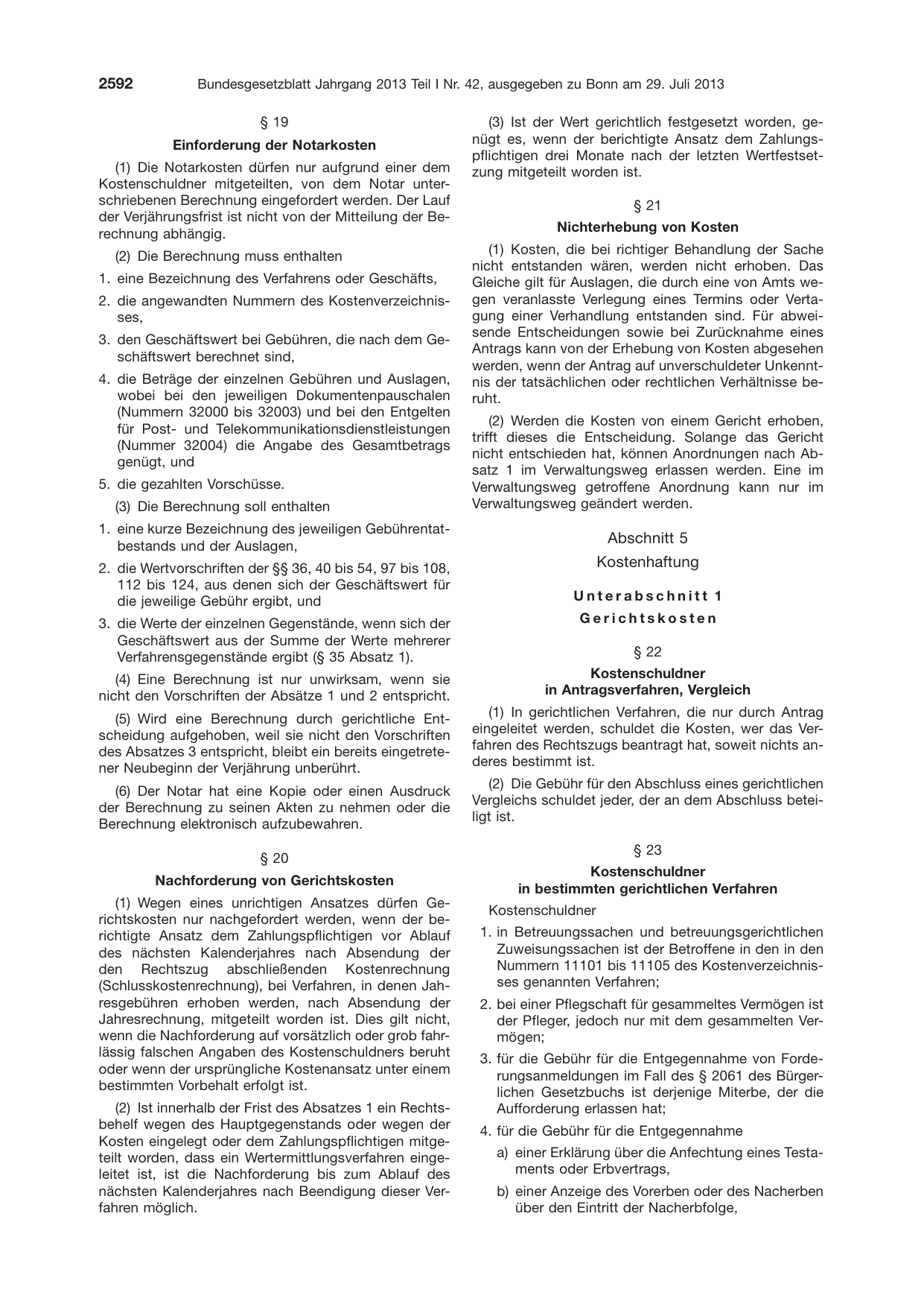 BGBl. 2013, Seite 2592 — Originalseite als Abbildung
