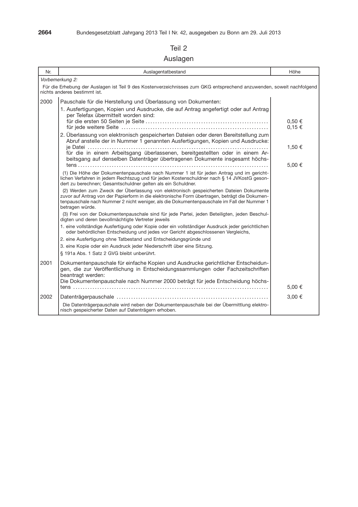 BGBl. 2013, Seite 2664 — Originalseite als Abbildung