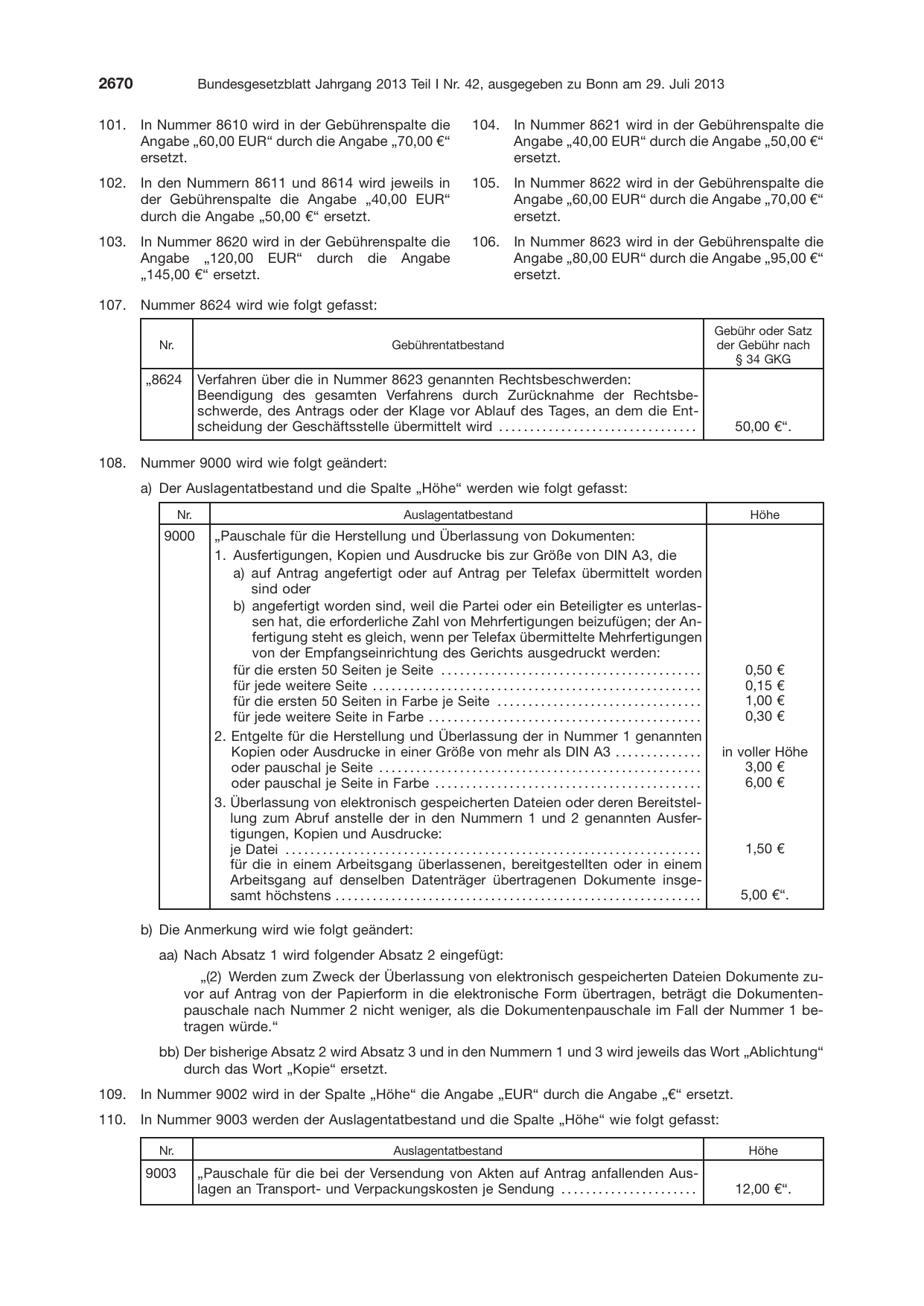 BGBl. 2013, Seite 2670 — Originalseite als Abbildung