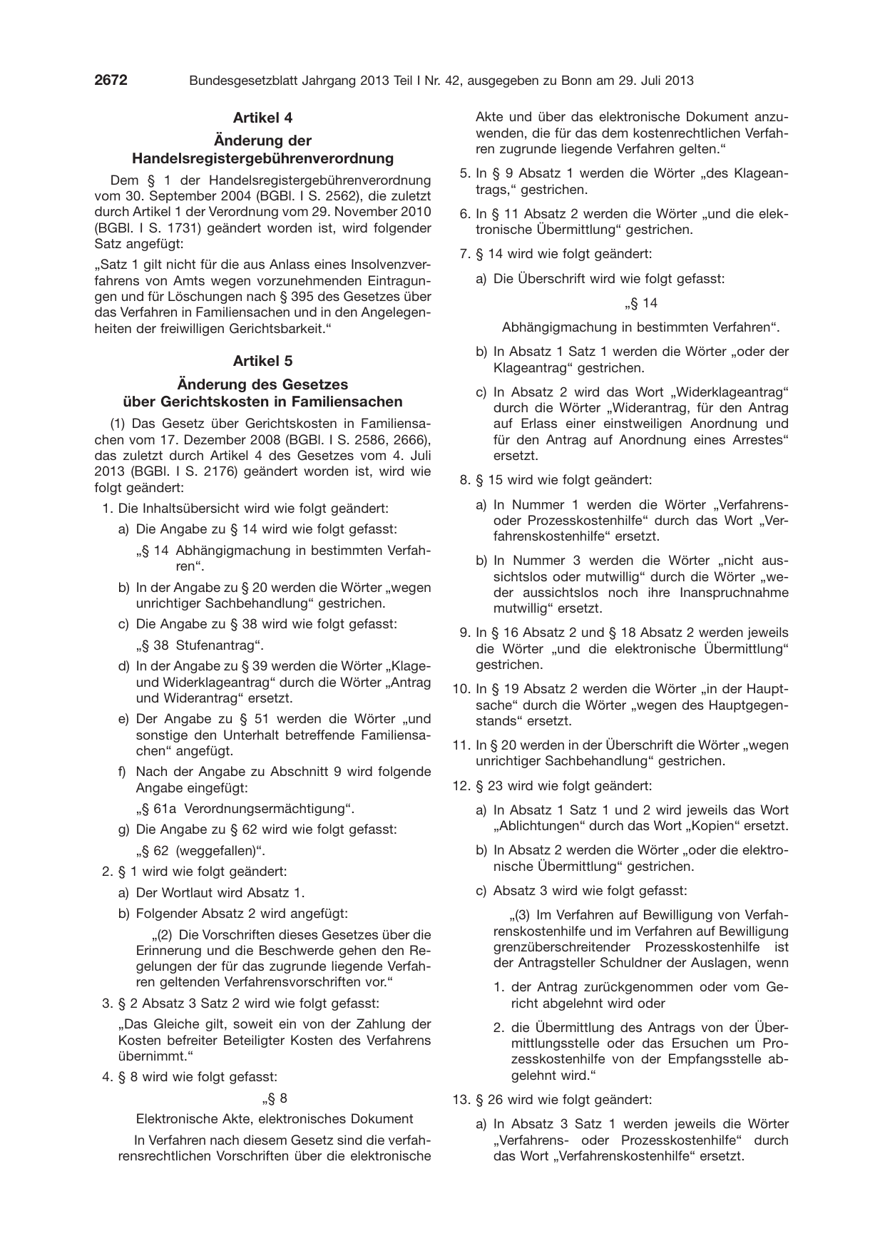 BGBl. 2013, Seite 2672 — Originalseite als Abbildung